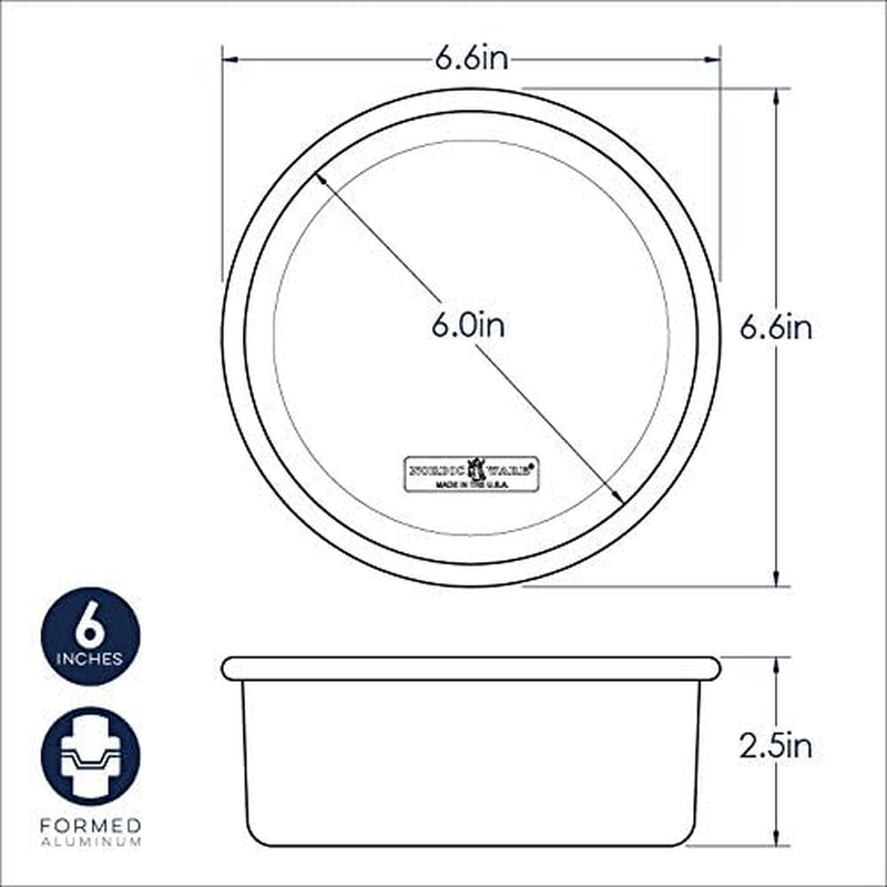 Nordic Ware 45406 Naturals Aluminum Bakeware Layer Cake Pan, Silver 6"X2.5" image number 5
