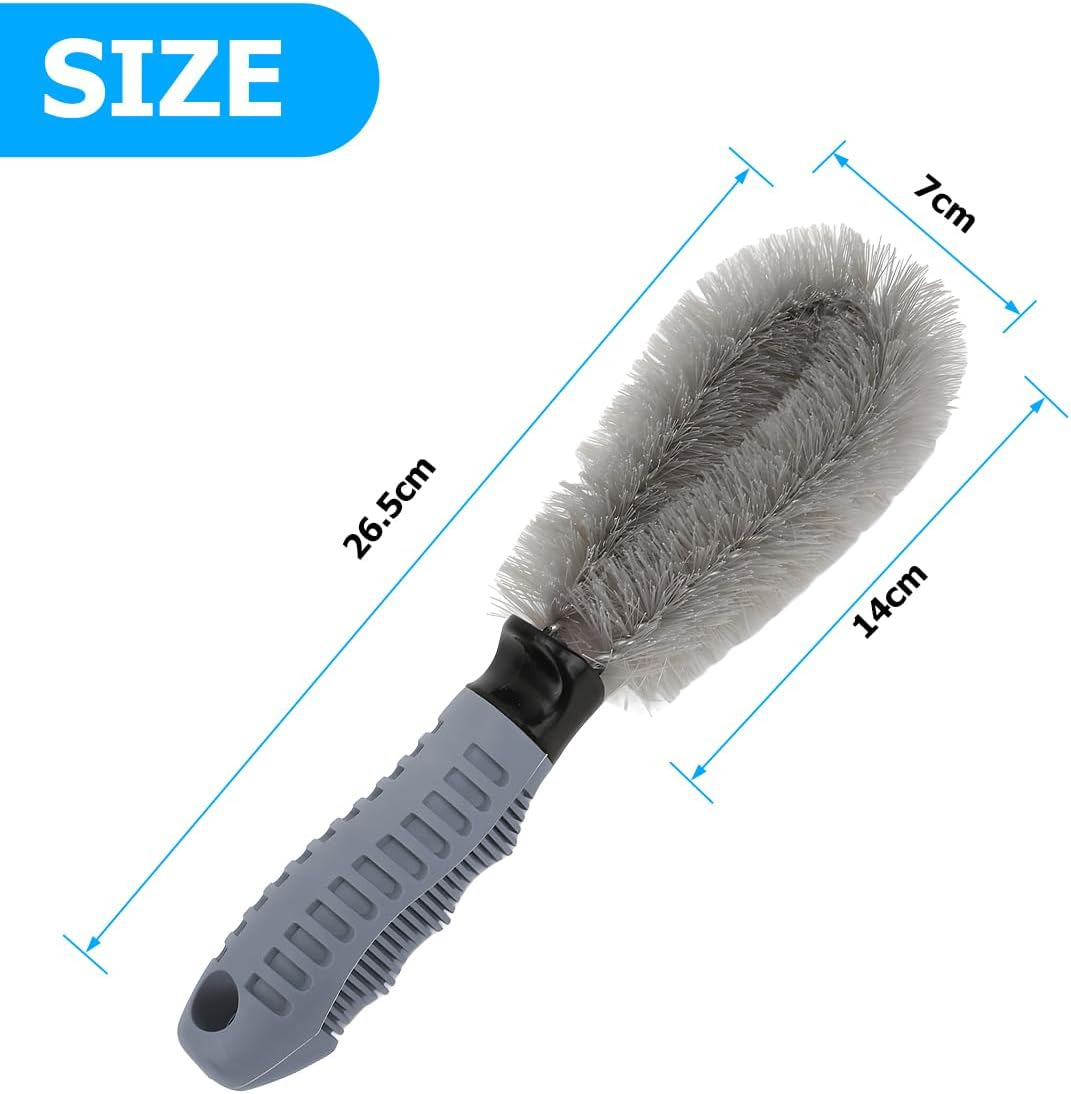 JNNJ Car Tyre Brush, Wheel Cleaner Brush, Cleaning & Car Care of Rim Rim Brush, Rim Cleaner, Rims Tyre Wash Brush Tool for Motorcycle (Straight) image number 5