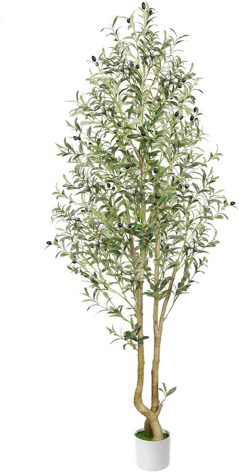 Alupssuc 1.8M Artificial Olive Tree Big Tall Fake Plants, 6 Feet Artificial Olive Silk Plants Indoors with Curved Trunk in Pots, Fake Tree for Home Office Living Room Indoor Outdoor Decor, 6FT image number 1