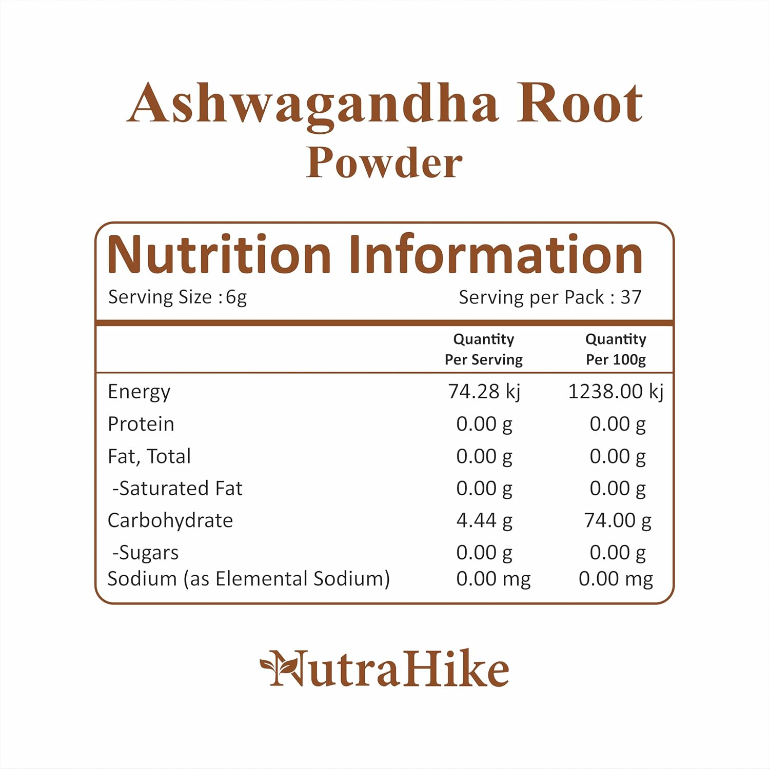 Nutrahike Organic Ashwagandha Root Powder 227G &ndash; Natural Stress Relief, Boosts Energy & Immunity, Supports Mental Clarity & Relaxation, Adaptogenic Superfood for Wellnes image number 5