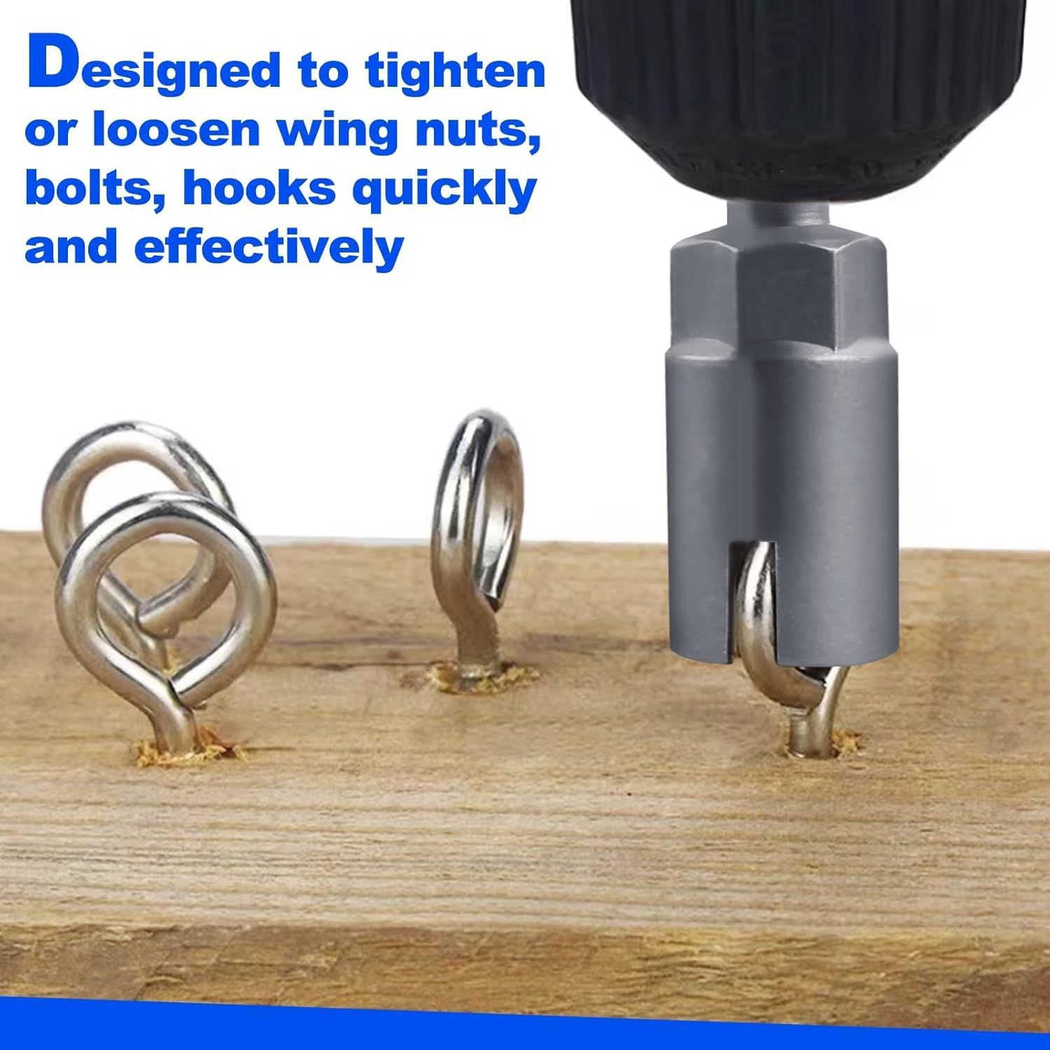 SPEEDWOX 3PCS Power Wing Nut Driver Set 12/15/18Mm 1/4" Hex Shank Nut Driver Bit Socket Tool Drive Kit for Hook Bolt Screws Installation, Wire Twisting image number 1