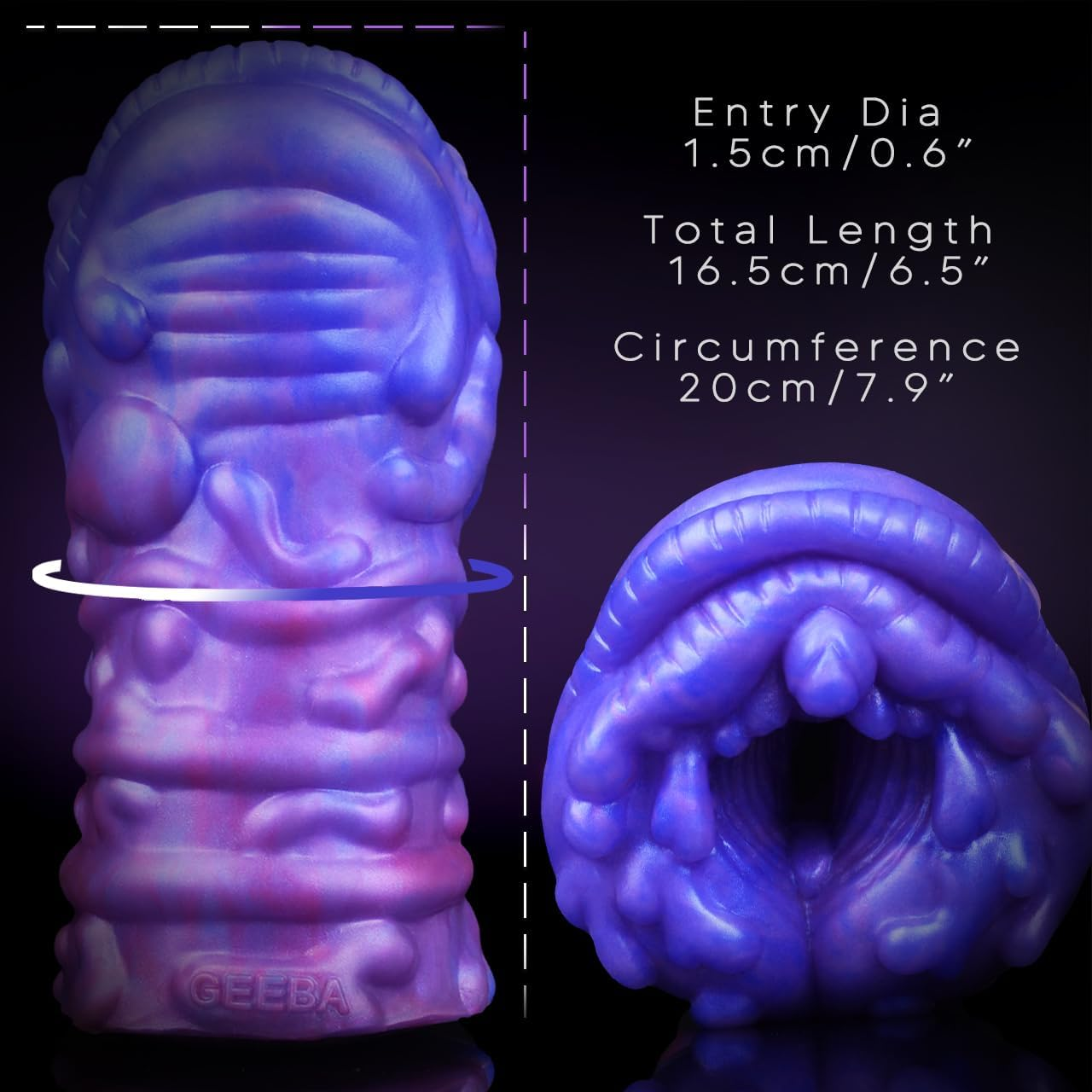GEEBA Unidentifed Beast Beauty Fantasy Masturbator,Silicone Made Adult Sex Toys,Textured and Ribbed Tunnel Stroker for Masturbation Pleasure image number 4