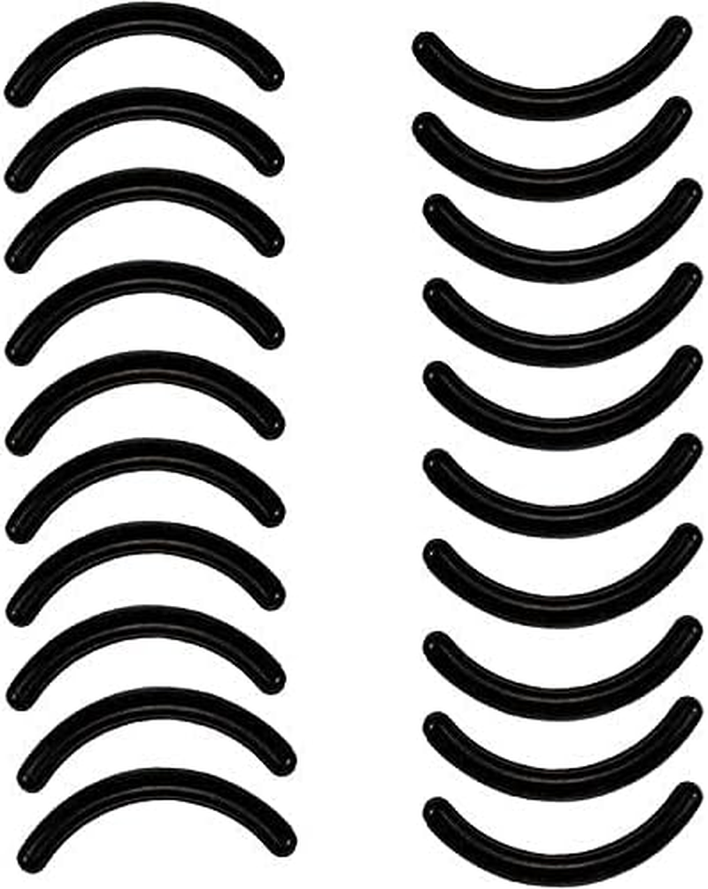 Blingkingdom 20Pcs Universal Soft Silicone Eyelash Curler Replacement Pads Refill Pads for Eyelash Curler - Black