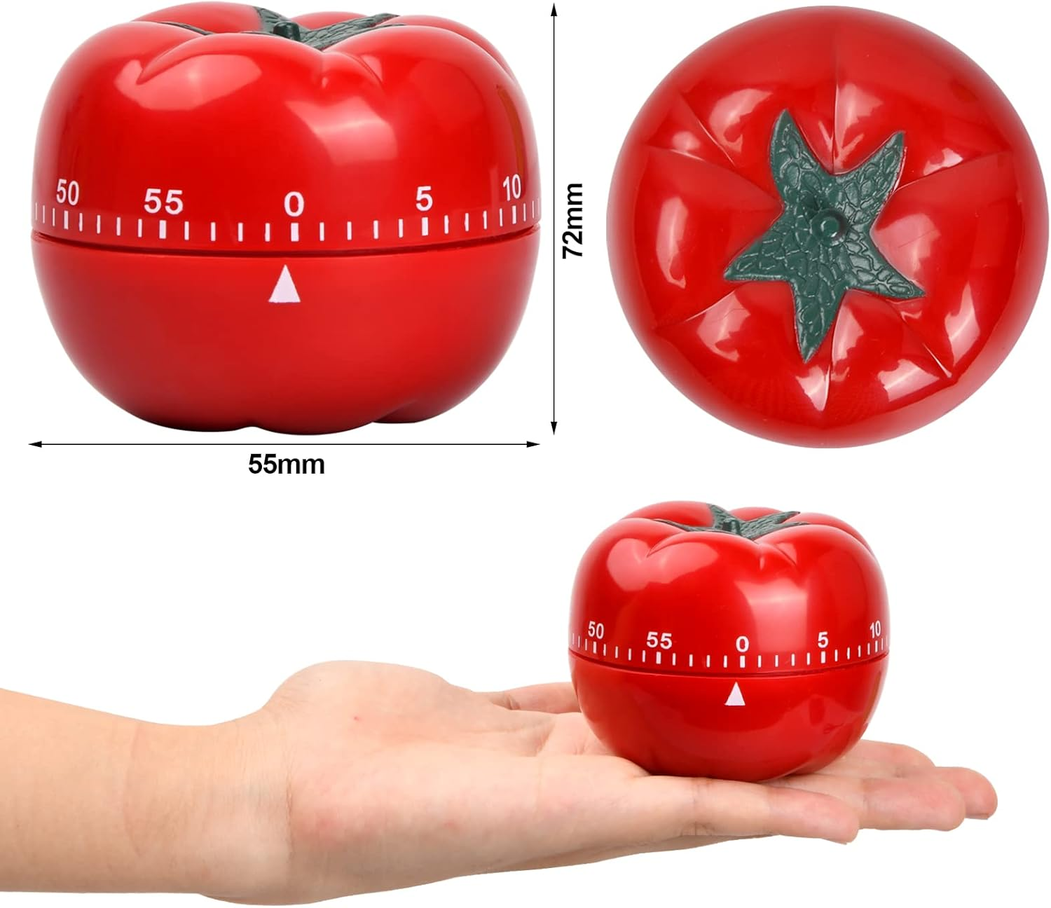 Tomato Kitchen Timer, Pomodoro Timer, Kitchen Clock Timer 60 Minute Timing Countdown for Learning/Playing/Cooking, Digital Timer for Kitchen Cooking Baking image number 4