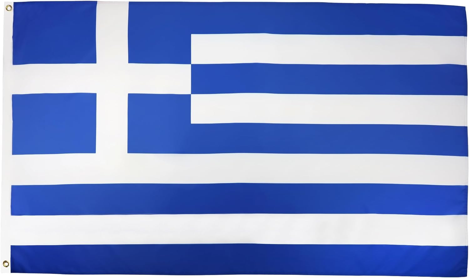 Greece Flag 90 * 150 Cm(3 * 5FT), Greek Flag,Polyester Thickness, Fade Resistant, Brass Grommets, Canvas Header, Indoor/Outdoor, Vibrant Colors,Not Fear of Rain and Snow