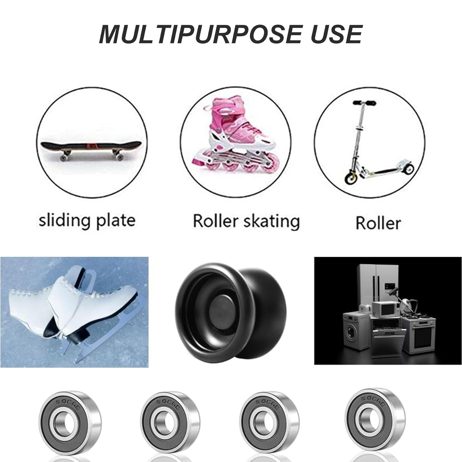 Ball Bearings 20 Pcs 608 2RS Bearing Steel and Double Rubber Sealed Miniature Deep Groove Ball Bearings for Furniture Wheel,Skateboards, Inline Skates, Scooters, Roller Blade Skates (8 X 22 X 7Mm) image number 2