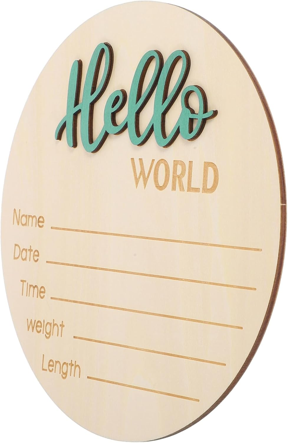 BESPORTBLE Wooden Baby Birth Announcement Sign round Newborn Name Sign Infant Photography Prop for Hospital Newborn Announcement