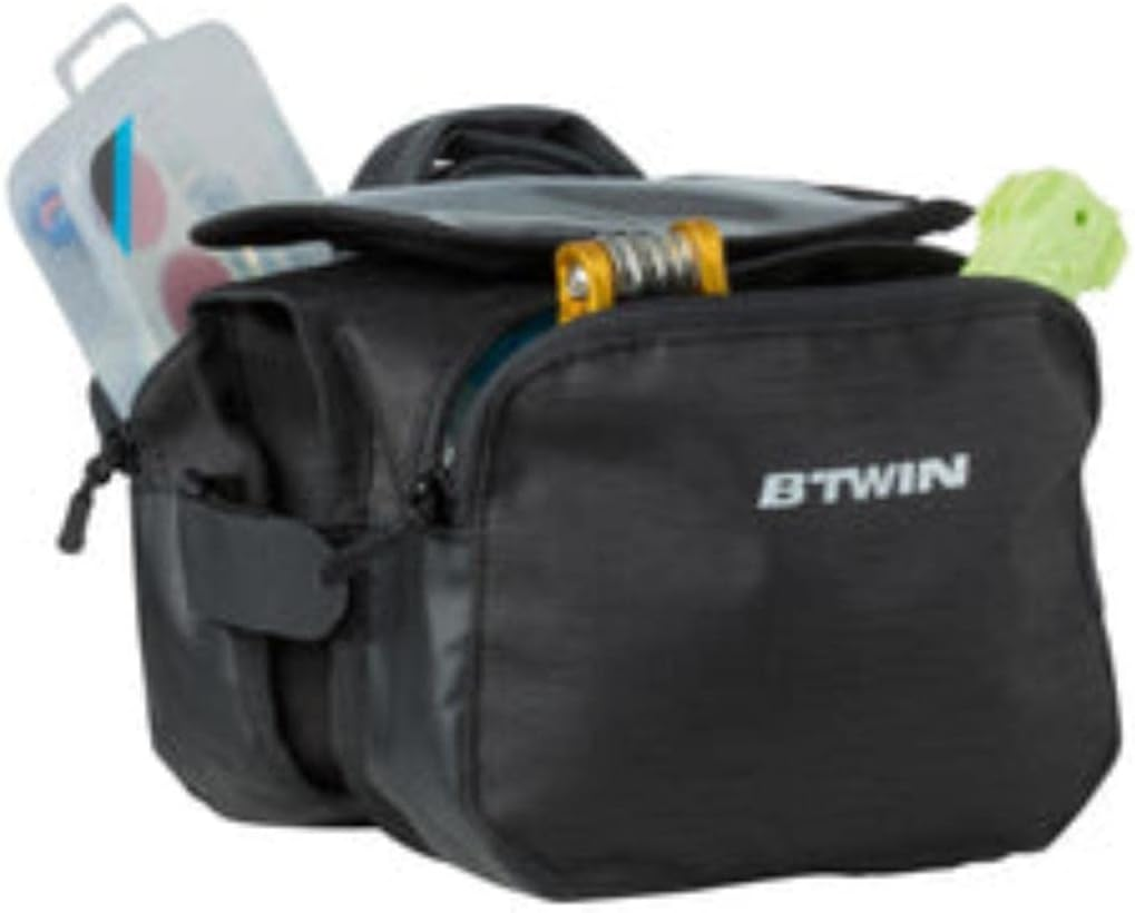 Decathlon Riverside 520 Double Bike Frame Bag (2 X 1L) Black - Bike Bag image number 1