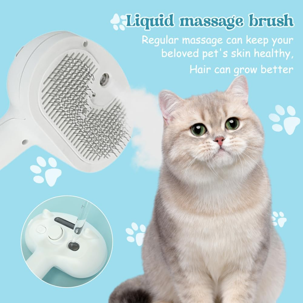 3-In-1 Cat Brush with Steam, Dog Brush with Steam, Clean Pet Hair from the Brush with One Button image number 5