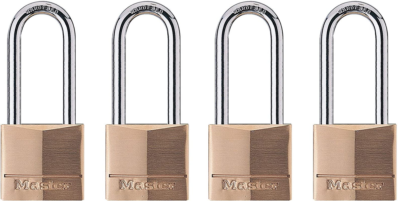 Master Lock 140QLH Solid Lock, 4 Pack, Brass, Silver, 4 Padlock image number 5