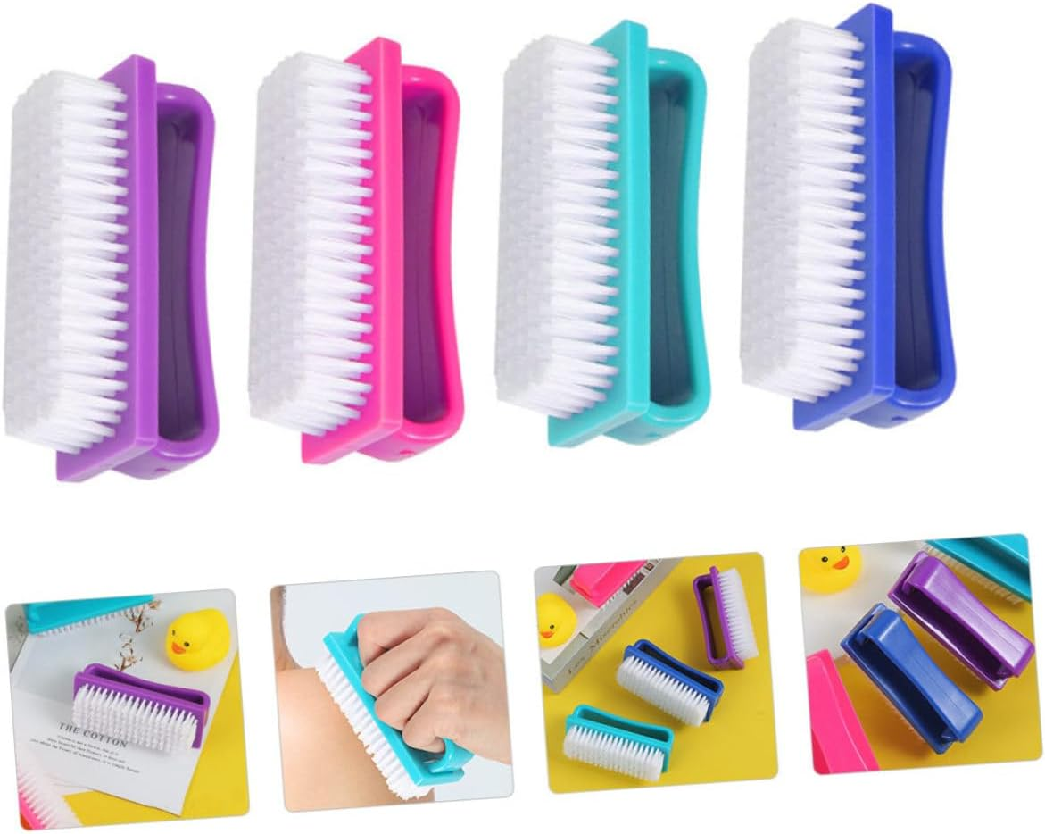 Beaupretty 4Pcs Fingernail Brush Gel Remover Cleaning Brush for Nails Easy to Use Gentle Nails Random Color image number 1