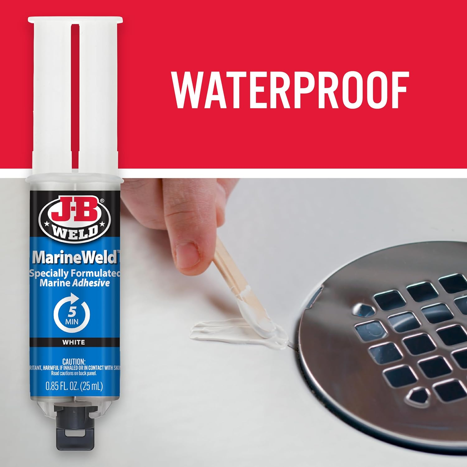 J-B Weld Marineweld Syringe 2-Pack, White, UV Resistant, High-Strength & Impact Resistant, 25Ml 2-Pack, 50172-2 image number 6