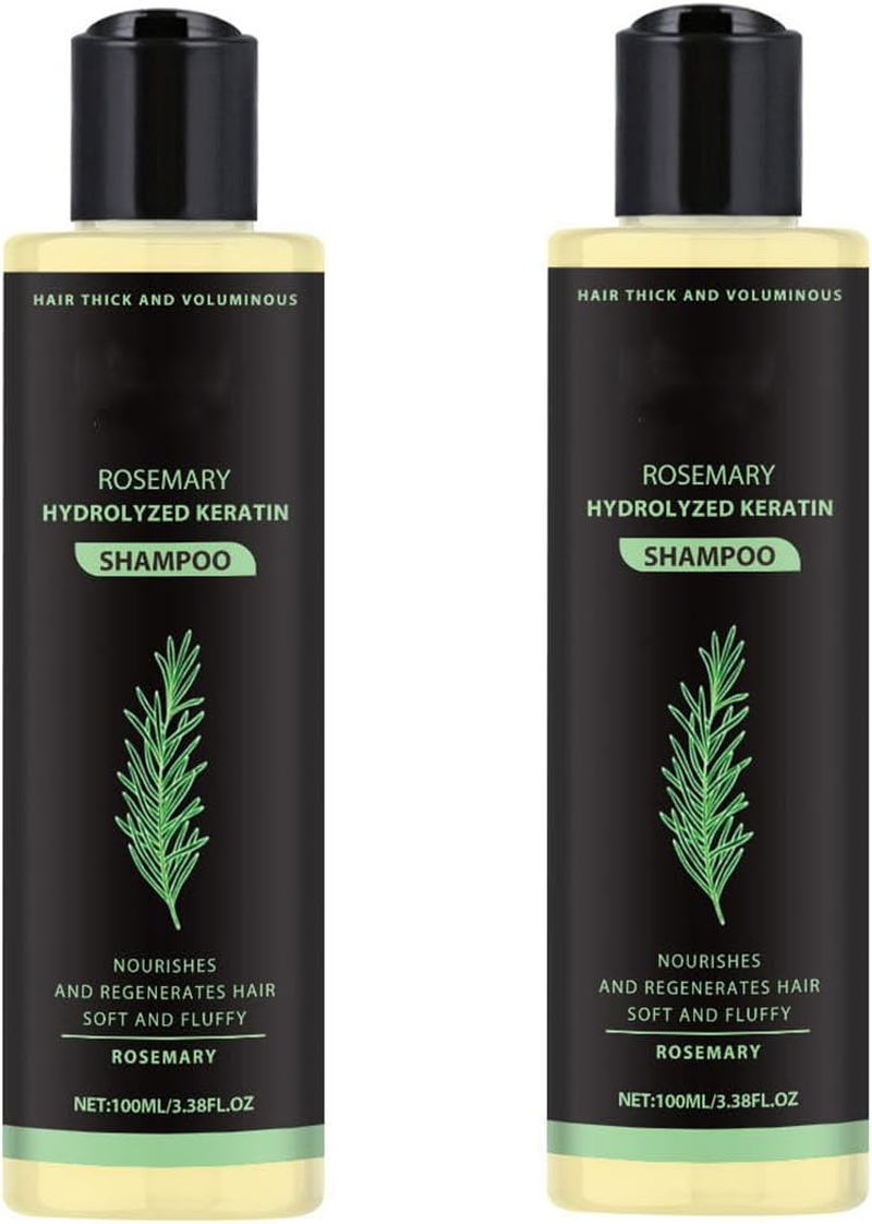 Rosemary Hydrolyzed Keratin Shampoo, Rosemary Leaf Oil Shampoo, Natural Thickening & Strengthening Sham-Poo, Soft and Fluffy for Men and Women Cleansing Conditioner