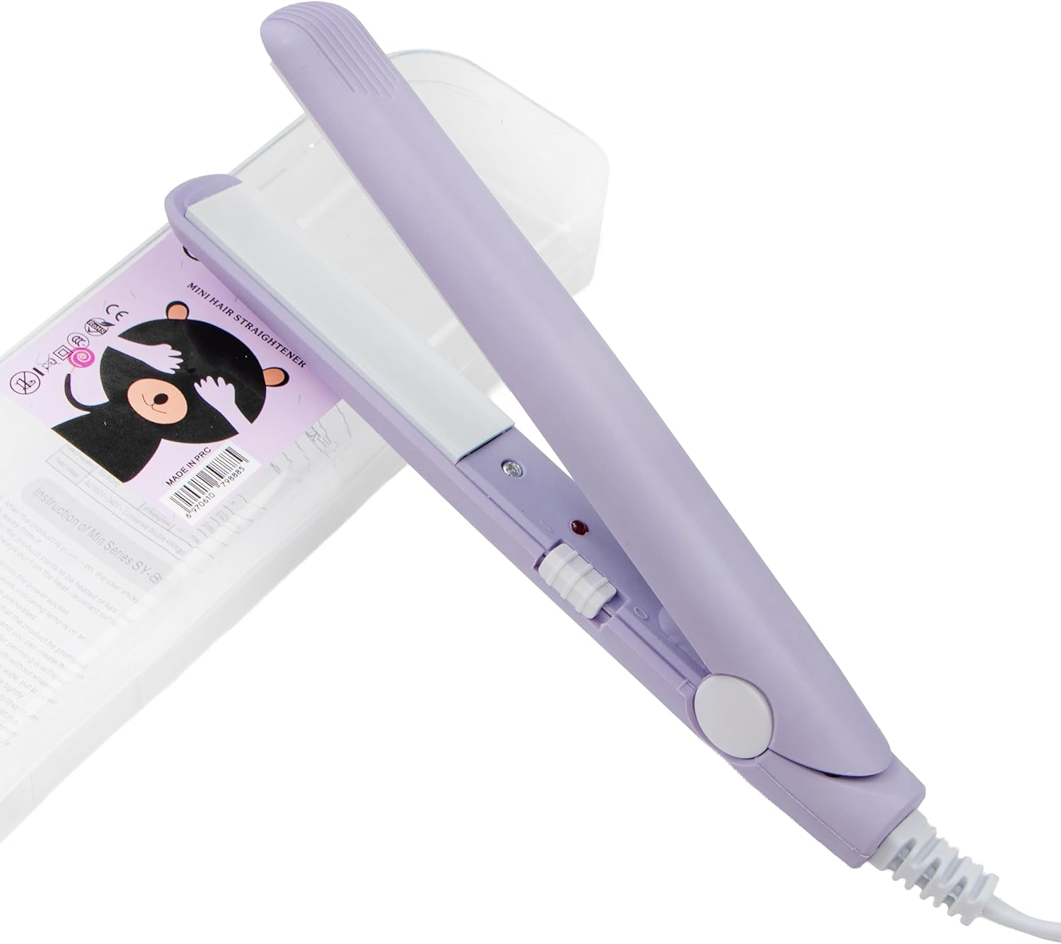 Mini Hair Straightener,Flat Iron, 2 in 1 Mini Curling Iron，Portable Travel Hair Straightener Heating Curler Hair Styling Tool for Short Hair，Home or Salon (Purple) image number 6