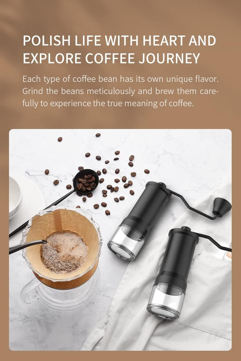 Portable Coffee Grinder Conical Burr for Espresso French Press Pour over Double Bearing Internal Adjustment Capacity 25G (Stainless Steel Burrs) image number 2