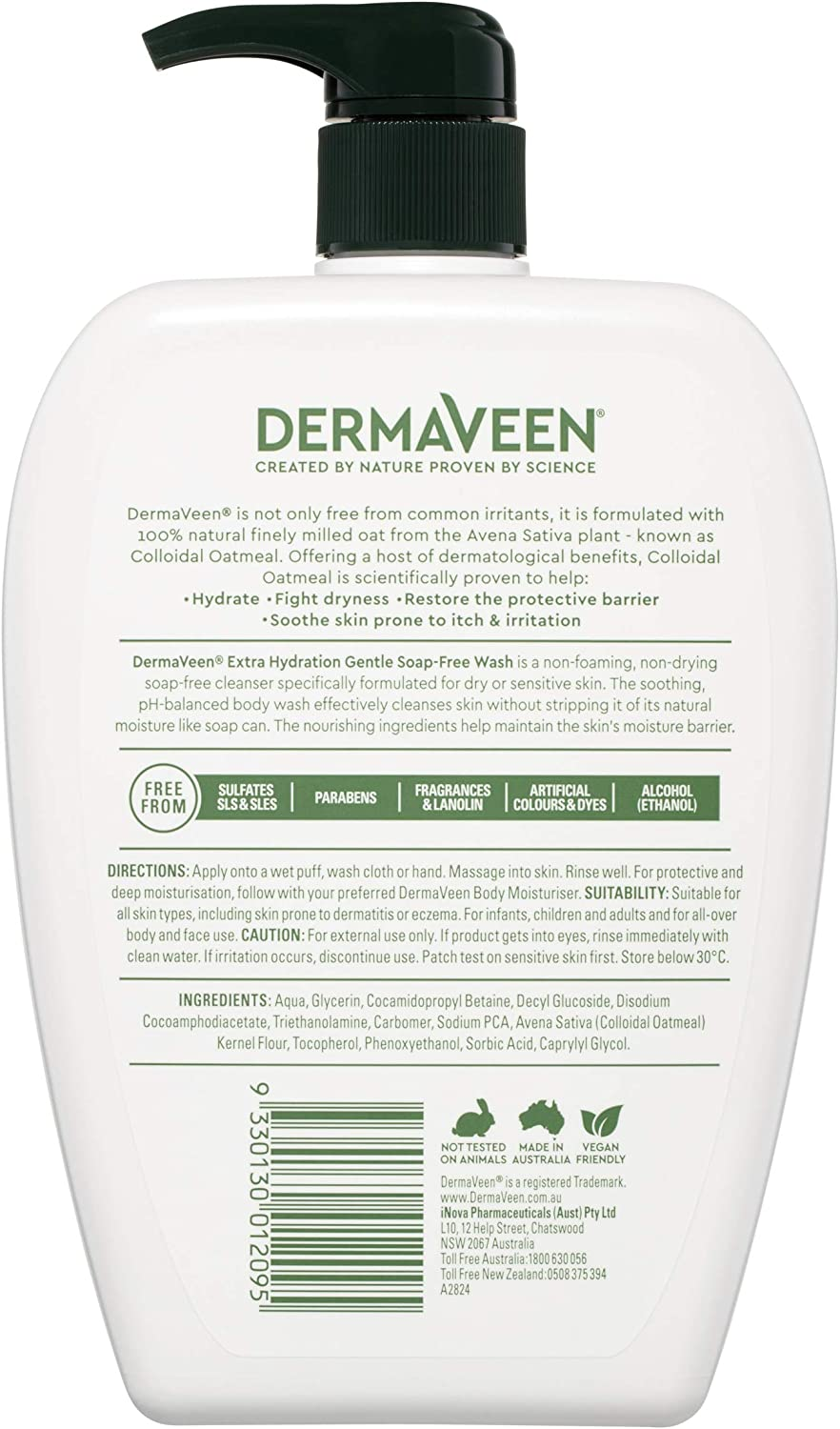 Dermaveen Extra Gentle Soap Free Wash, 1L