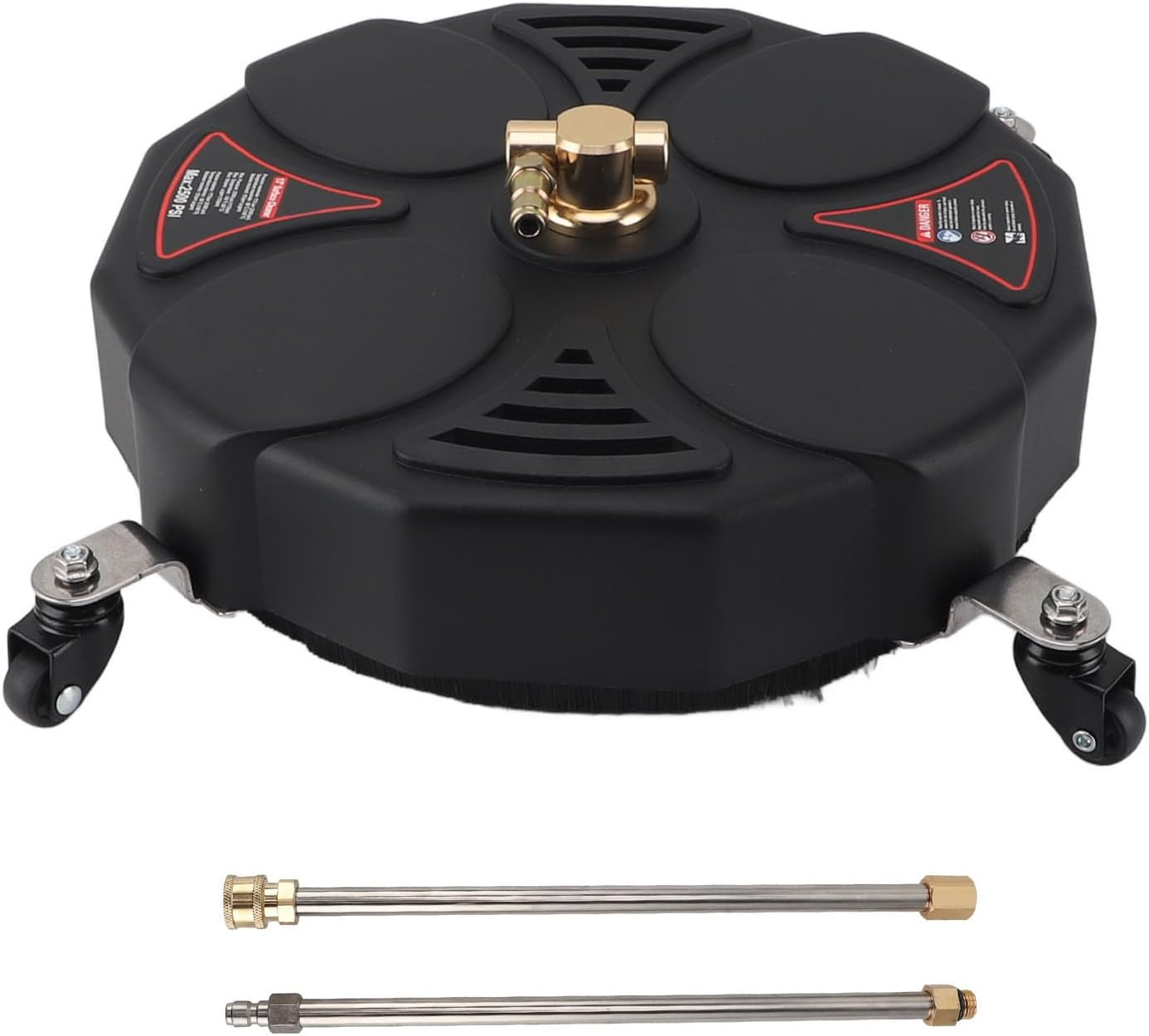 13 Inch Pressure Washer Surface Cleaner, 2500PSI Power Washer Surface Cleaner with 4 Wheels & 1/4 Inch Quick Plug, Stainless Steel Housing Pressure Washer Attachment image number 4