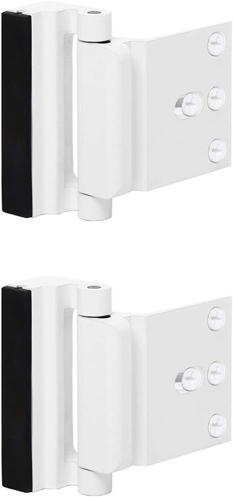 2 Pack Door Reinforcement Locks with 8 Screws, Defender Security Door Lock for Toddler, Childproof Door Lock Night Lock Withstand 800 Lbs, White image number 3