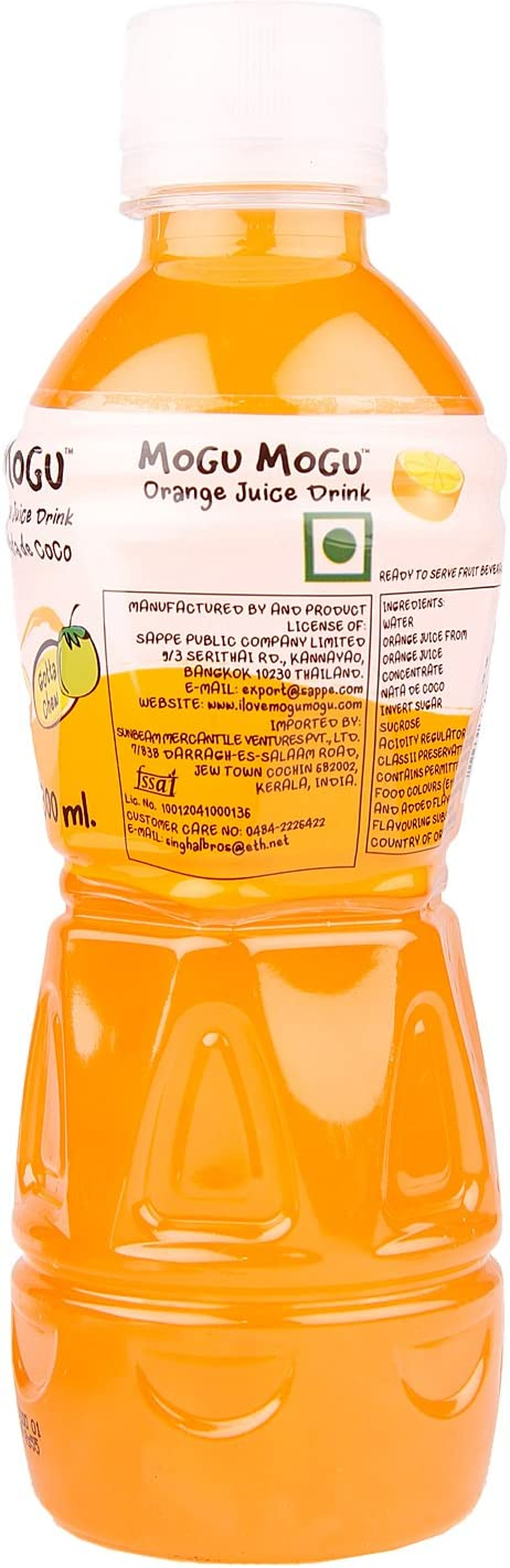 Mogu Mogu Orange Juice Drink with Nata De Coco | Refreshing Asian Drinks with Chewy Jelly | Fruity Sweet Mogu Mogu Drink | Popular Nata De Coco Drinks | Orange Flavour | 320Ml Bottle - 320 Ml (Pack Of 1) image number 6