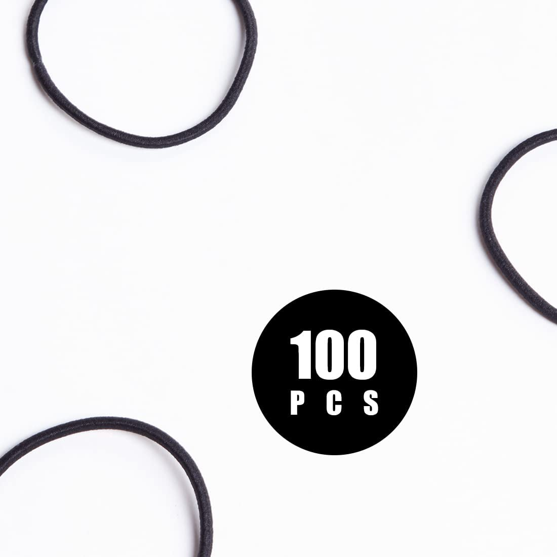 UTSAUTO 100Pcs Womens Elastic Hair Ties, Mini Rubber Band Ponytail Holders Hair Ties for Girls Hair Accessories, Black image number 3