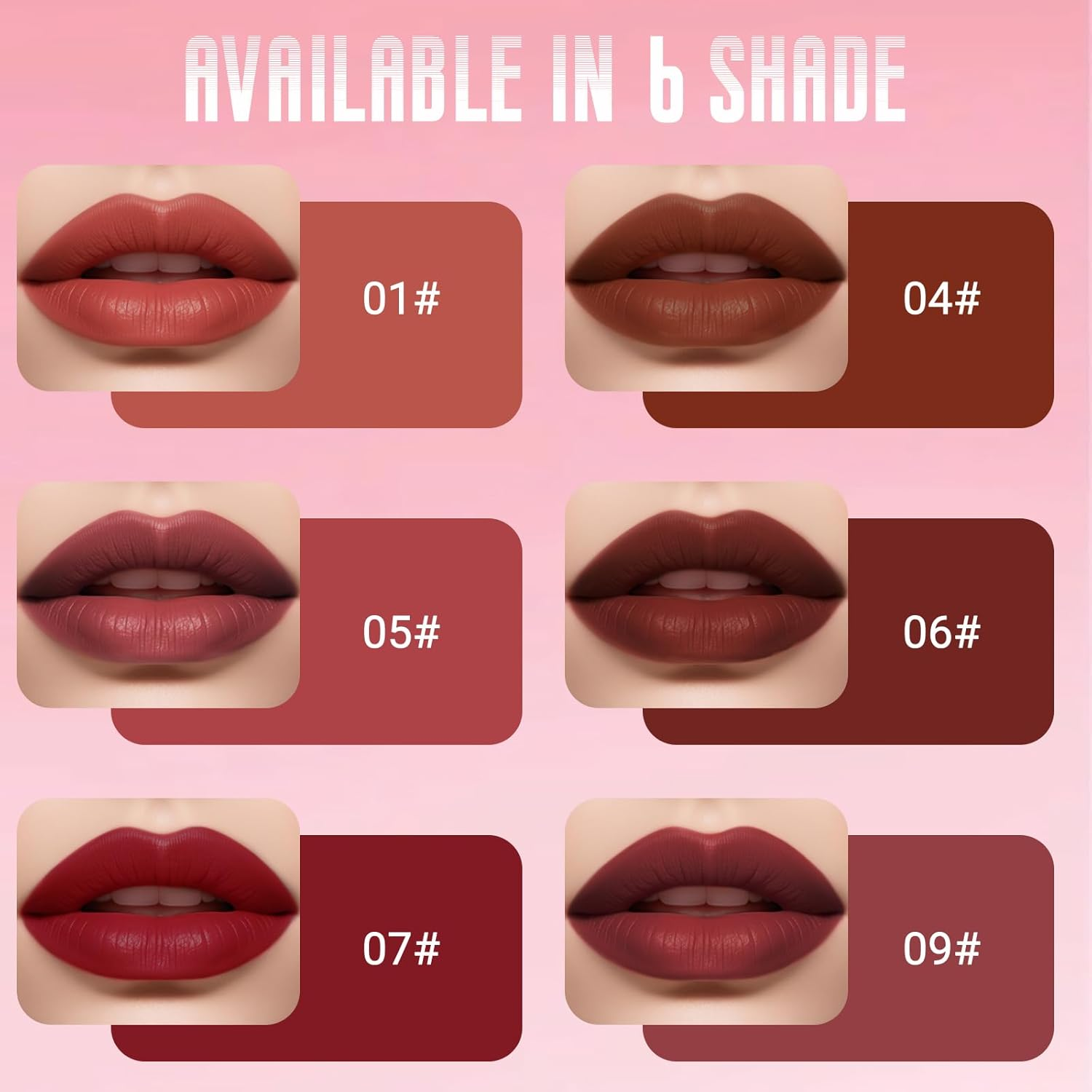 Lip Gloss Velvet Texture, Matte Lipstick Waterproof Long-Lasting Formula, 17-Hour Smudge-Proof Color, All-Day Comfort for Work & Play Non-Stick Cup Lip Tint for Women Girl image number 5