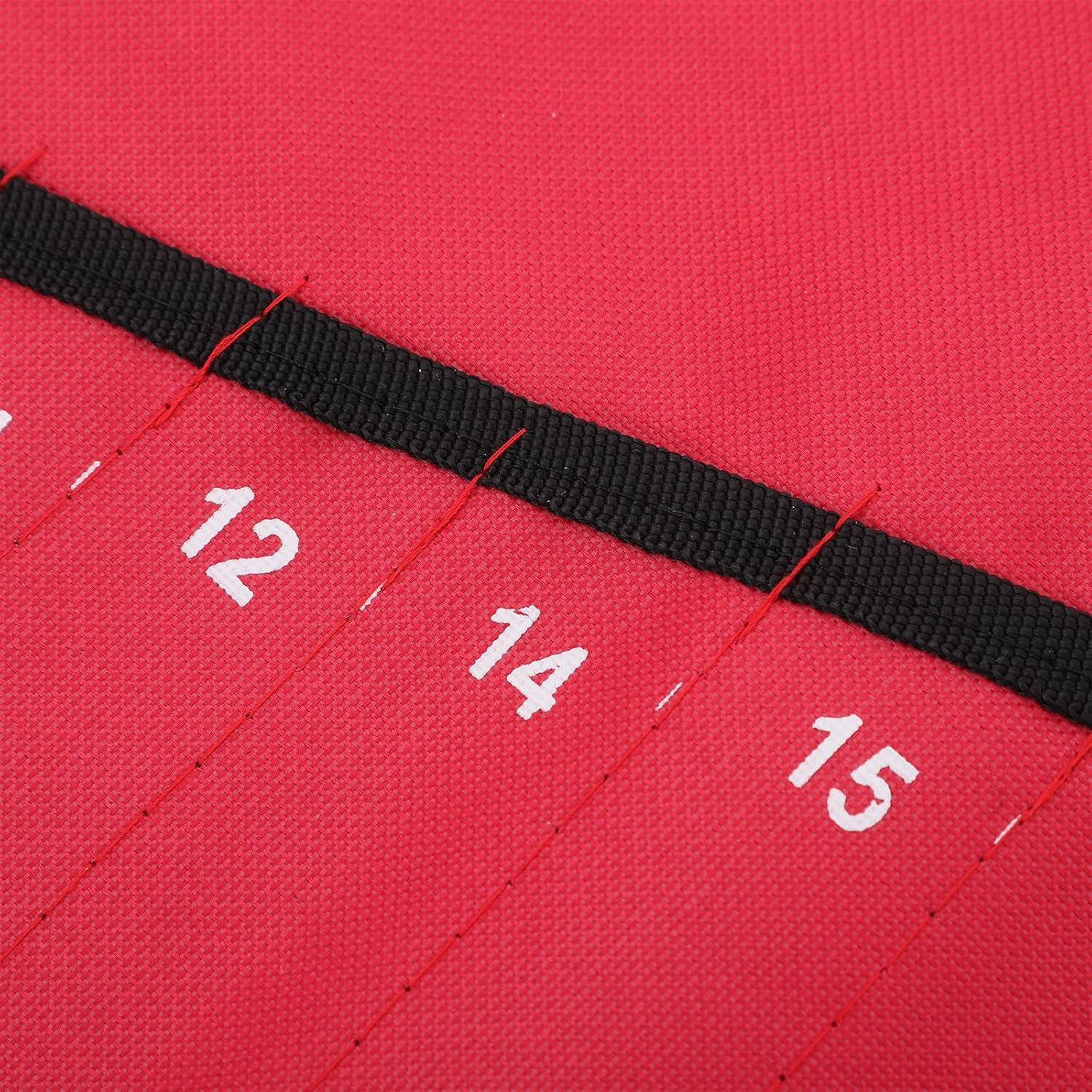 MALUGOGO Canvas Tool Roll Bag with 10 Red Pockets Oxford Cloth Wrench Organizer Pouch for Portable Tool Storage and Spanner Holder for Travel and Workshop Use image number 5