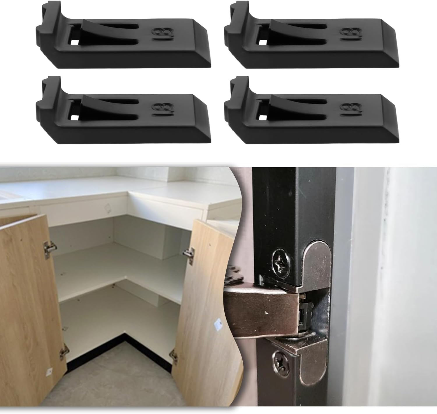 Ecsing 10X Hinge Restrictors Angle Stops Hinge Clip Compatible with Blum 74.1103 for 107 Degree Hinges Black(16.5Mm X 7.4Mm X 1.8Mm) image number 5