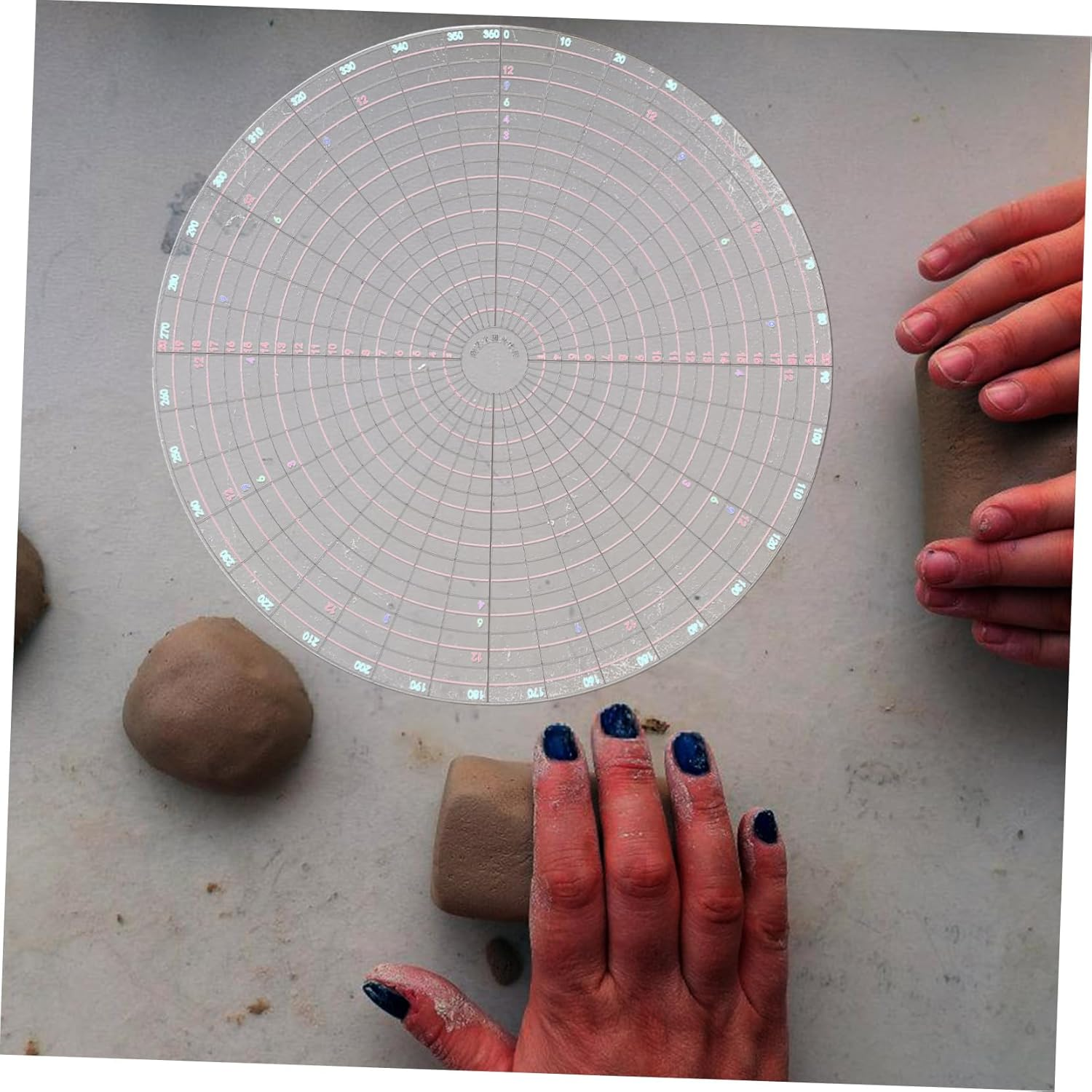 Pottery Tool Kit Clay Measuring Gauge Circle Maker Ruler for Making Circles and Trimming Tools for Pottery Polymer Clay and Ceramics