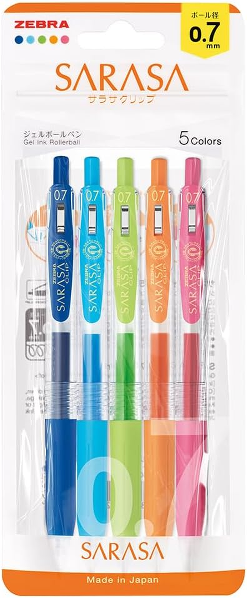 Zebra Gel Ballpoint Pen Sarasa Clip 0.7Mm 10 Colors Set N JJB15-10C-N