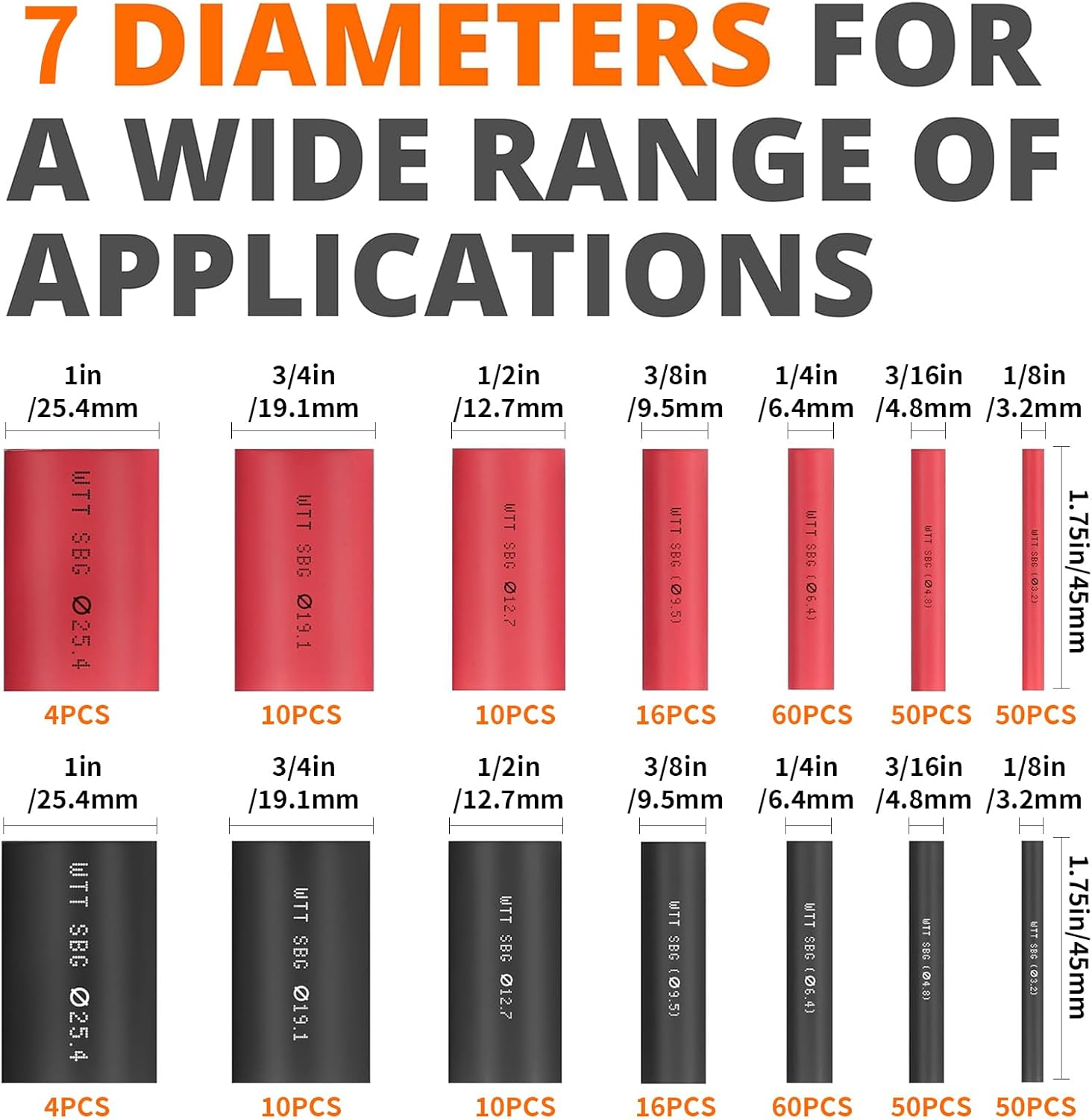 Snokay 400 PCS Heat Shrink Tubing Kit, 3:1 Adhesive-Lined Marine-Grade Heat Shrink Tubes with Storage Case, Waterproof for Automotive, Electrical, and Industrial Use, Black & Red image number 5