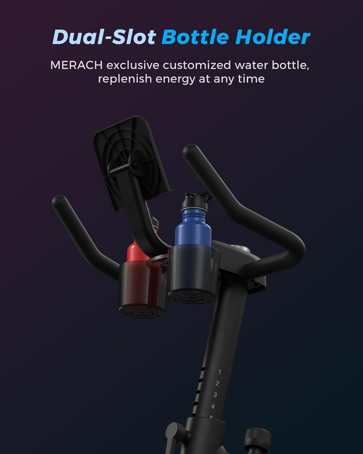 MERACH Exercise Bike Stationary Bikes, Brake Pad Bike with Exclusive App, Cycle Low Noise Indoor Cycling Recumbent Exercise Bike with 135KG Weight Capacity, Treadmill Tablet Fitness for Weight Loss - Magnetic Resistance-Black image number 2