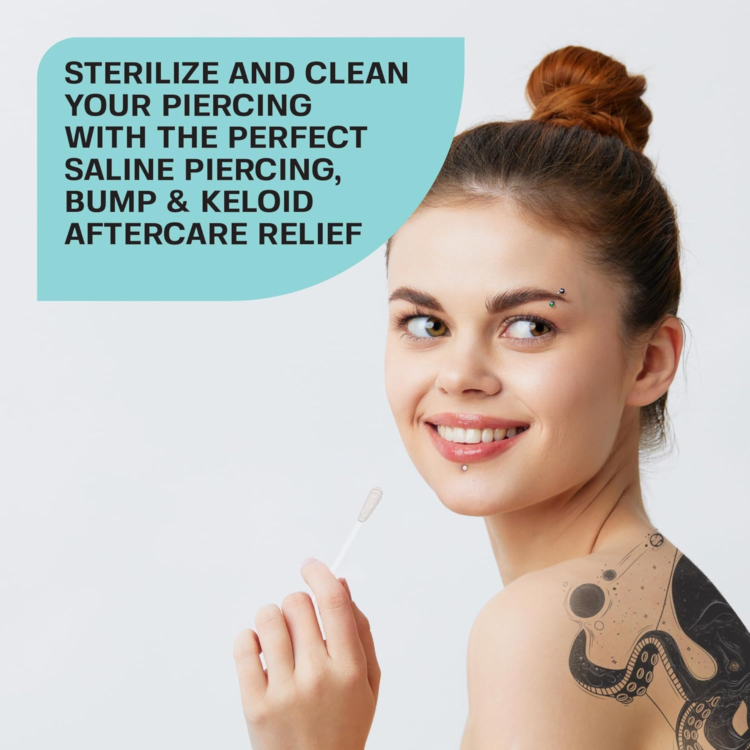 Base Labs Saline Solution Piercing Sticks for Cheloids | Medicated Sticks with Gentle Physiological Solution | Clean Piercings Earrings, Nose Piercing, Navel, Body | 40 Sticks image number 6