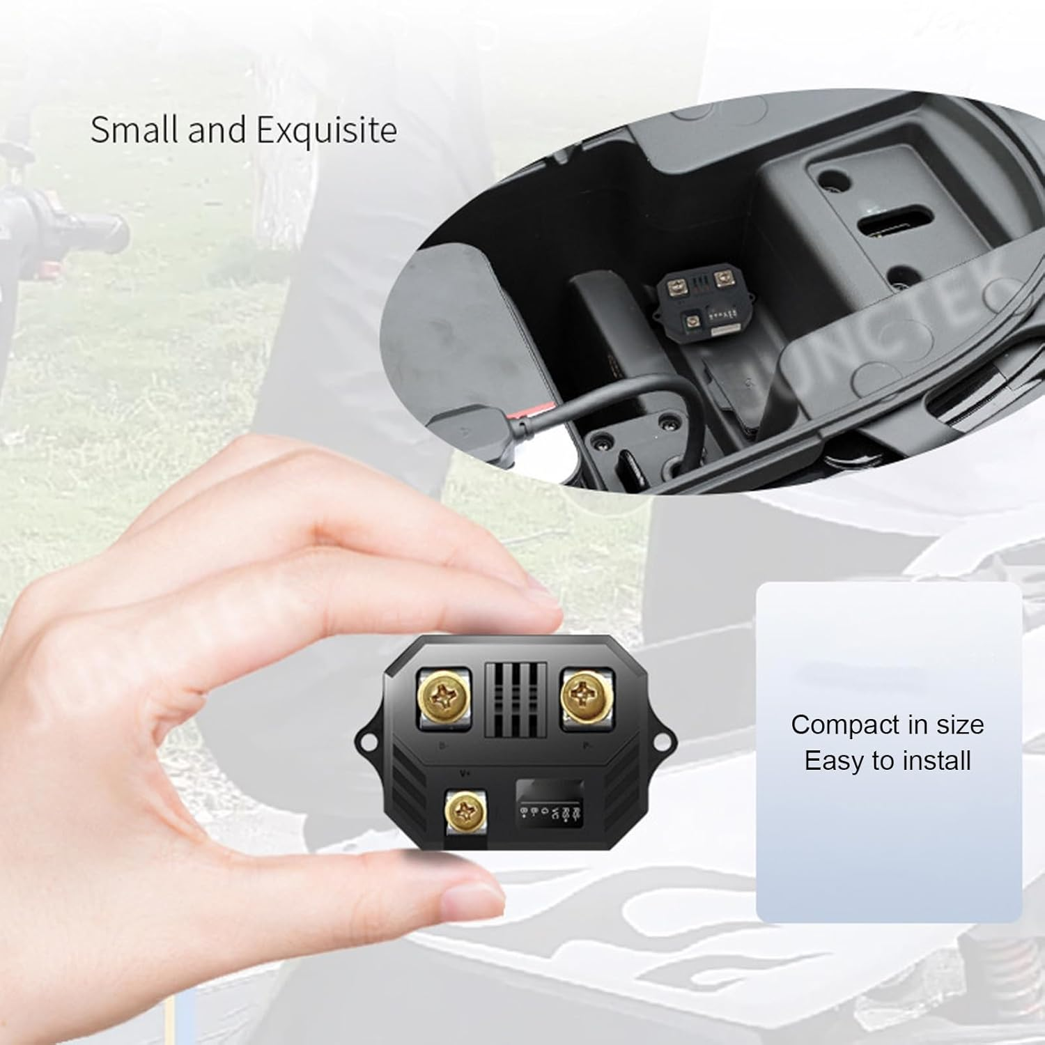 Battery Monitor with Shunt, 50A 10V-100V Capacity Percentage Time Power Voltmeter Display, LCD Backlight Screen for RV Motorcycle Cart Solar Panel image number 1