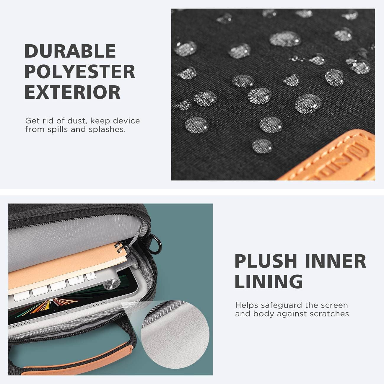 NIDOO Tablet Shoulder Bag for 10.5" 11" Ipad Pro / 10.5" 10.9" Ipad Air, Laptop Sleeve Messenger Handbag for 10.5" Surface Go 2/10.8" Surface 3/11.5" Tab P11 Pro, 10"-11" Tablet Carrying Case image number 1