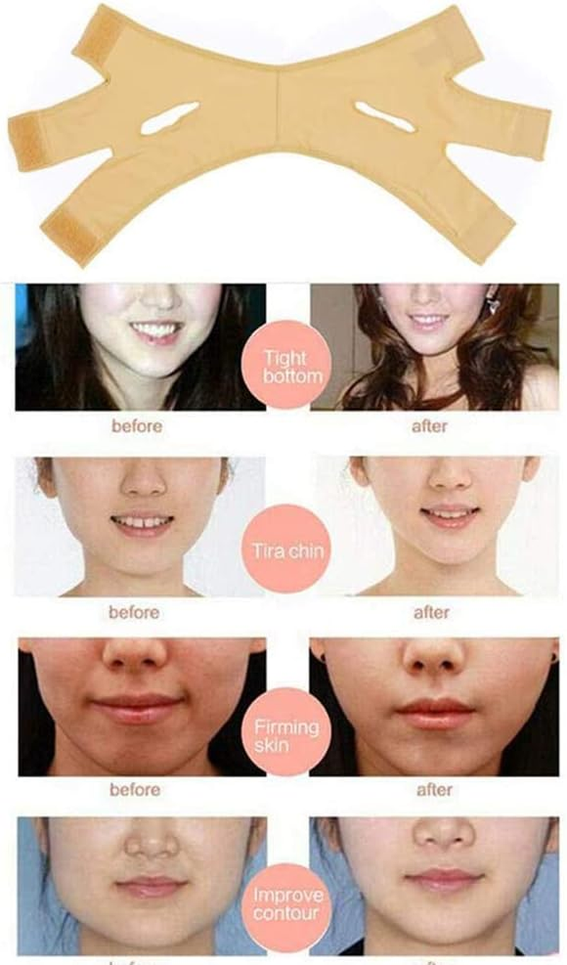 Zueyen 2 X Face-Lifting Mask, V-Line Mask, Double Chin Lifting Belt, V-Line Mask, Painless Face Lifting Bandage to Eliminate Saggy Skin Tightening, Firming Anti-Wrinkle (M) image number 4