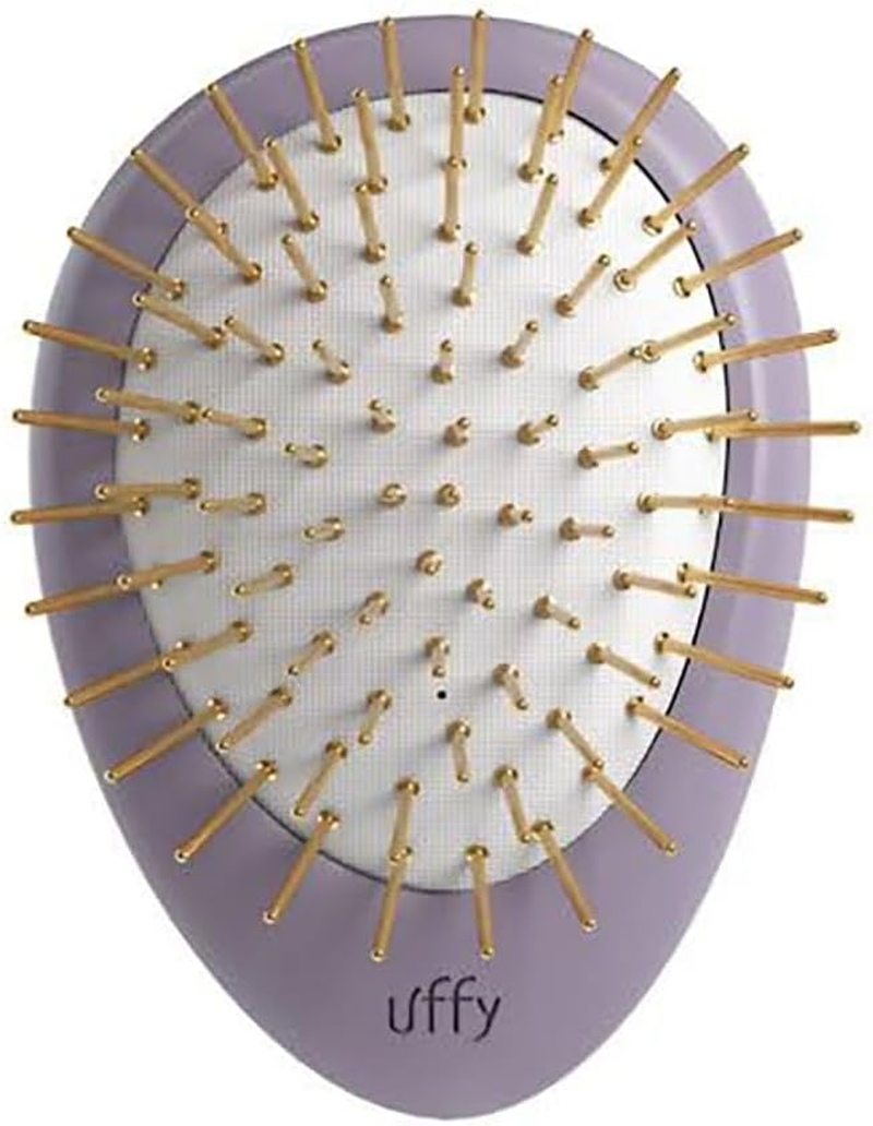 Uffy Acubrusher &ndash; 24K Gold-Plated Gua Sha Hair Brush | Ergonomic Scalp Massager for Dandruff & Hair Growth | for All Hair Types | Ideal Gift for Mom in Violet Purple image number 6