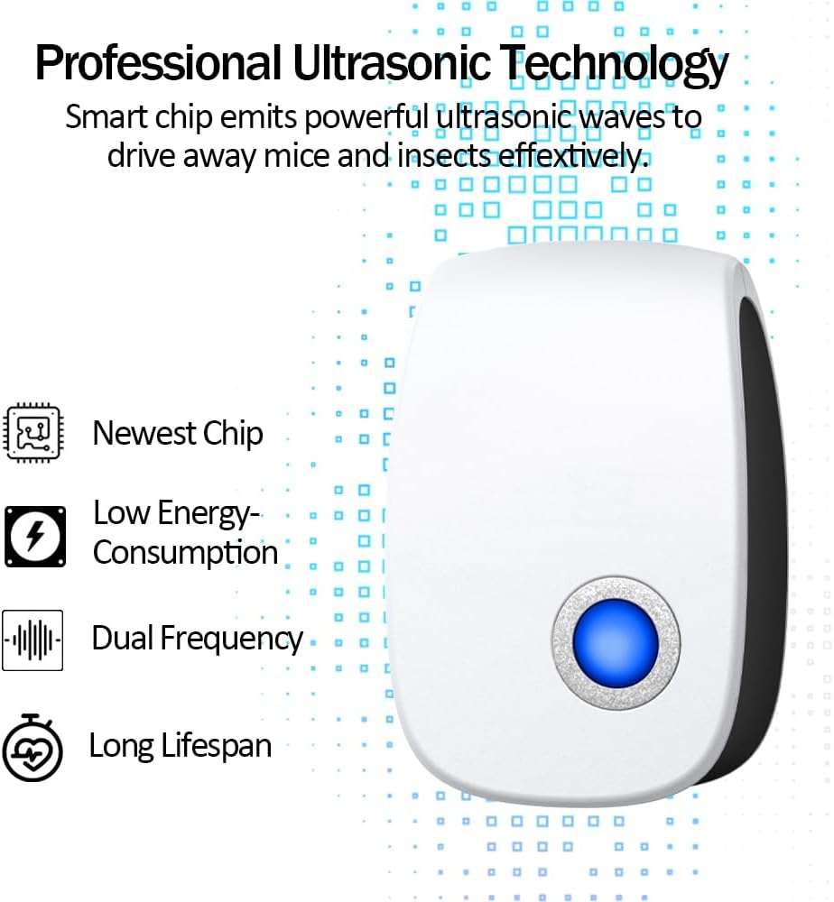 2024 Upgraded Ultrasonic Pest Control Repeller 6 Packs Electronic Pest Repellent Plug in Indoor Sonic Repellent Plug Pest Control for Rodents Cockroach Bug Roach Insects Mice Spiders Mosquitoes image number 3