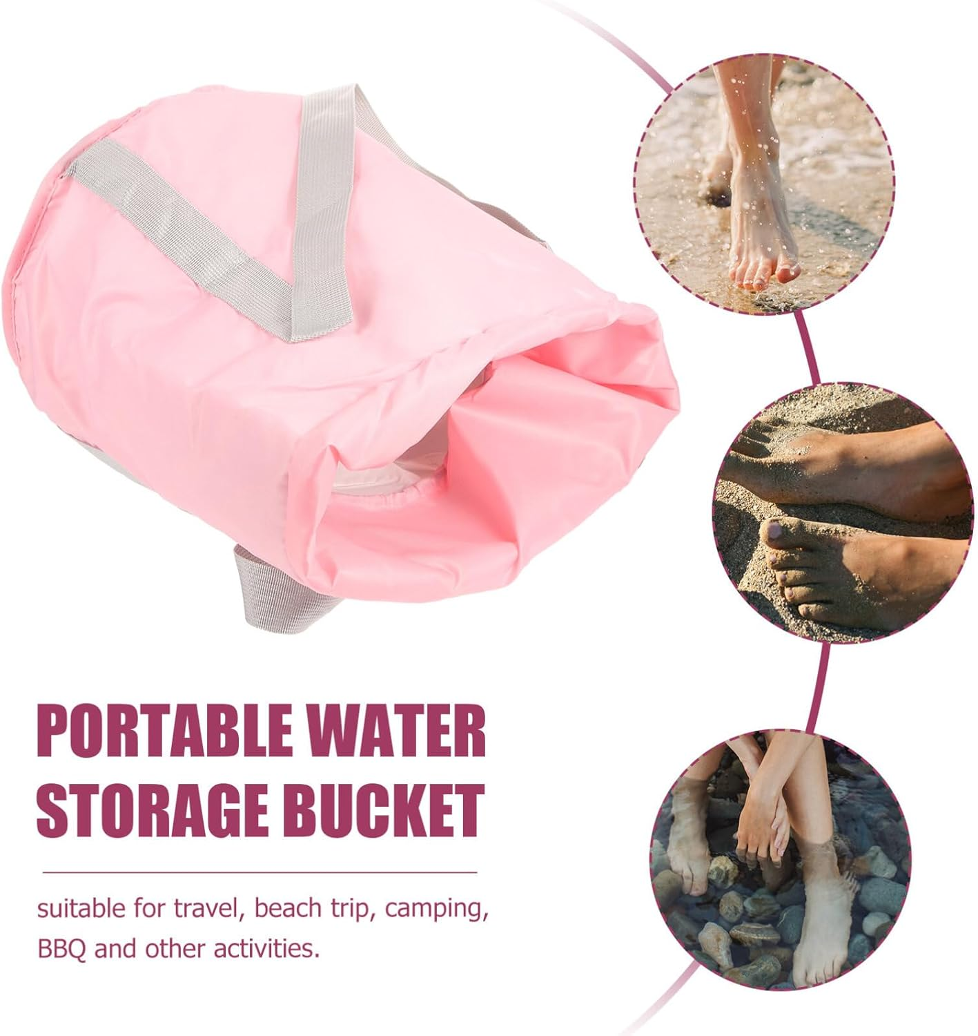 Minkissy Foot Bath Tub Foot Tub Foot Bath Basin Foot Bucket for Soaking Feet Foot Soak Basin Feet Soaker Foot Soak Tub Basin Tub Wash Tub Foot Basin Oxford Cloth Travel Beam Port Wash Basin image number 5