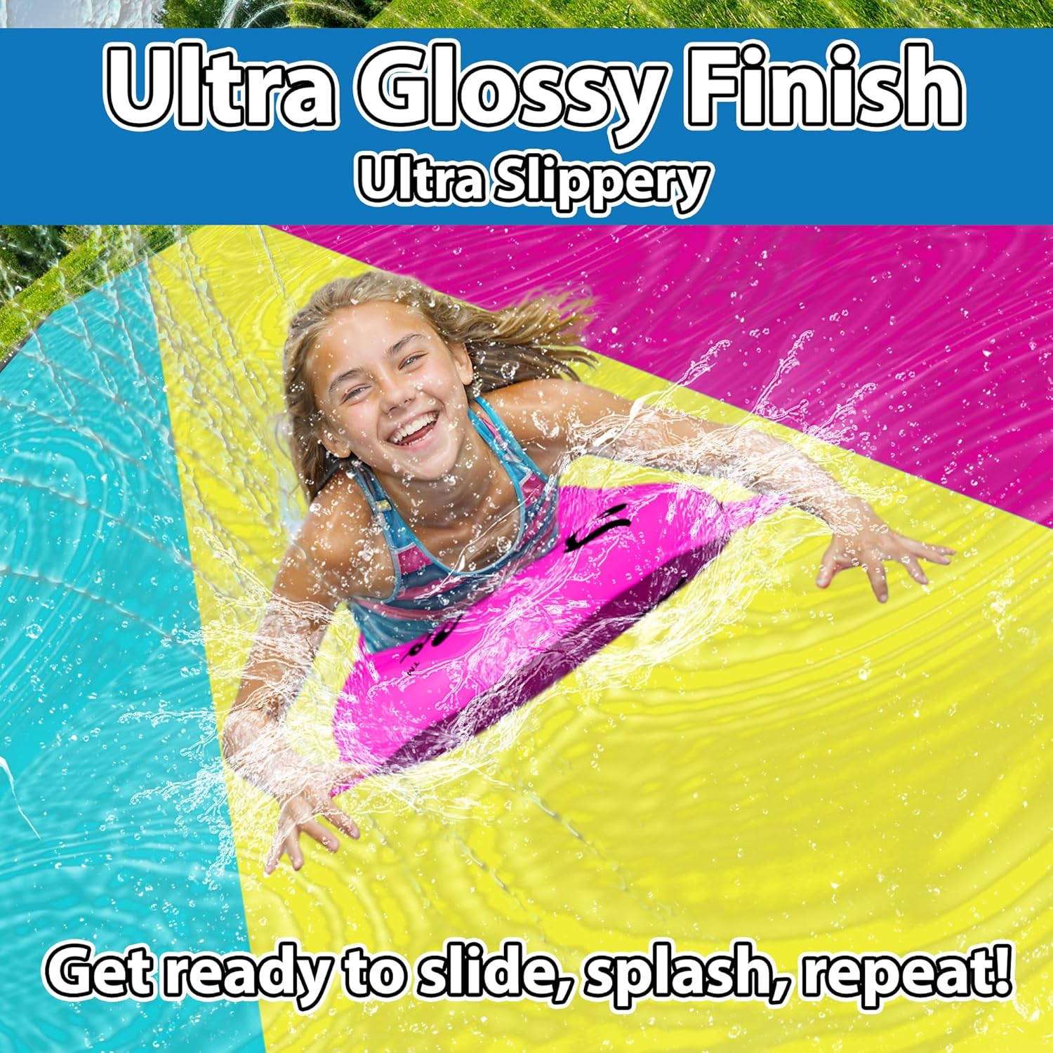 Jambo Triple Lane Slip Splash and Slide (Summer Vibes, 20' Foot) image number 4