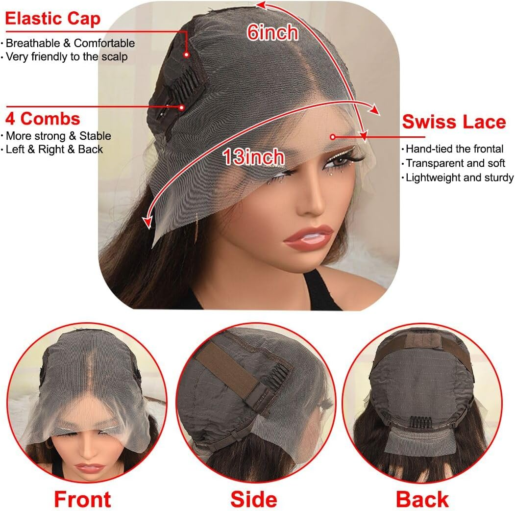 13X6 Front Wig, High Reflex Lace Front Wig, Pre Drawn Human Hair, 180 Density, Ash Blonde, Wavy Human Hair Wigs image number 3