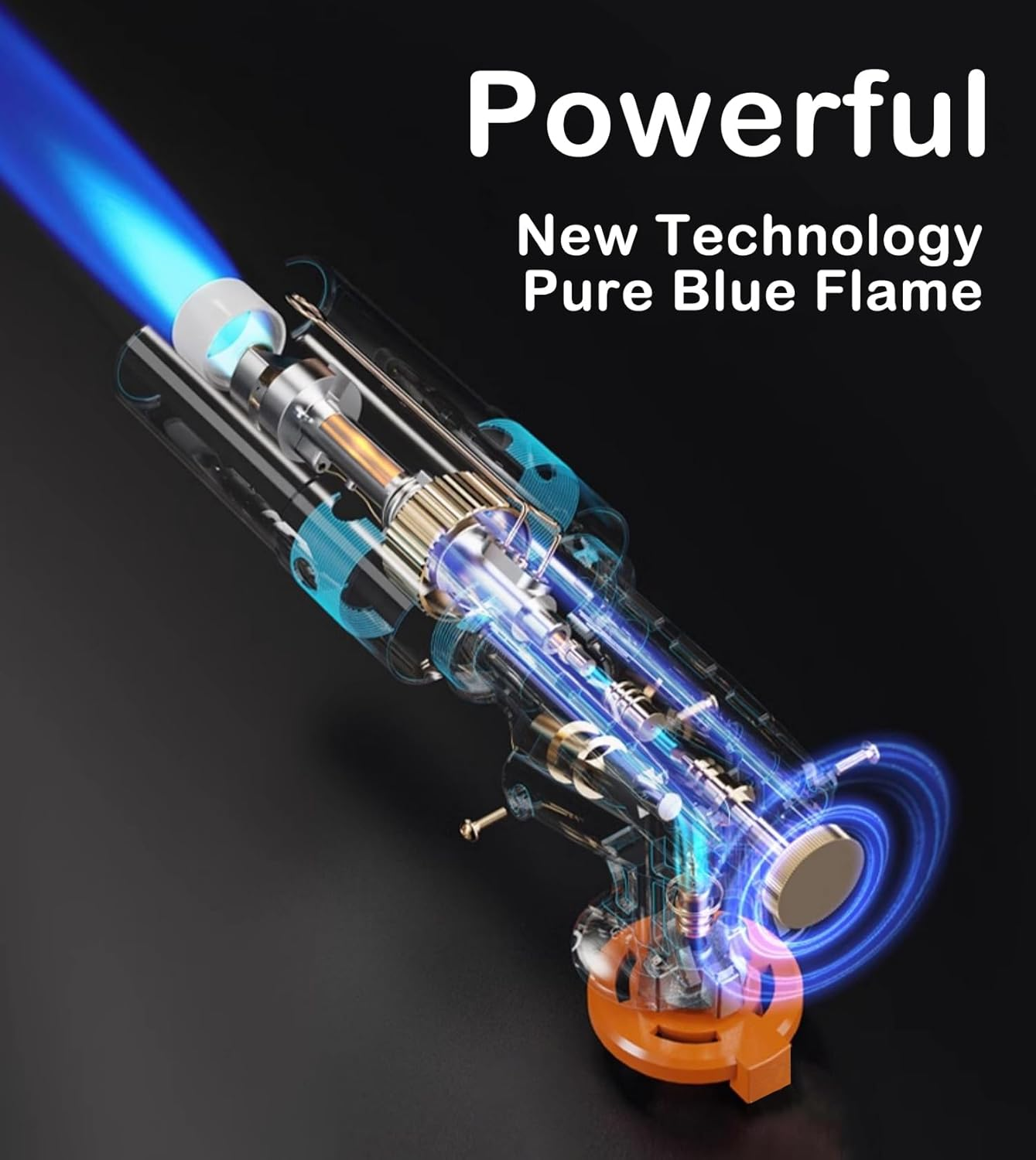 Butane Torch Kitchen Blow Lighter Gas Burner - Culinary Torches Chef Cooking Professional Adjustable Flame 360&deg; Reverse Use, for Creme, Brulee, BBQ, Camp, Baking Soldering Master (Butane Not Included) image number 4