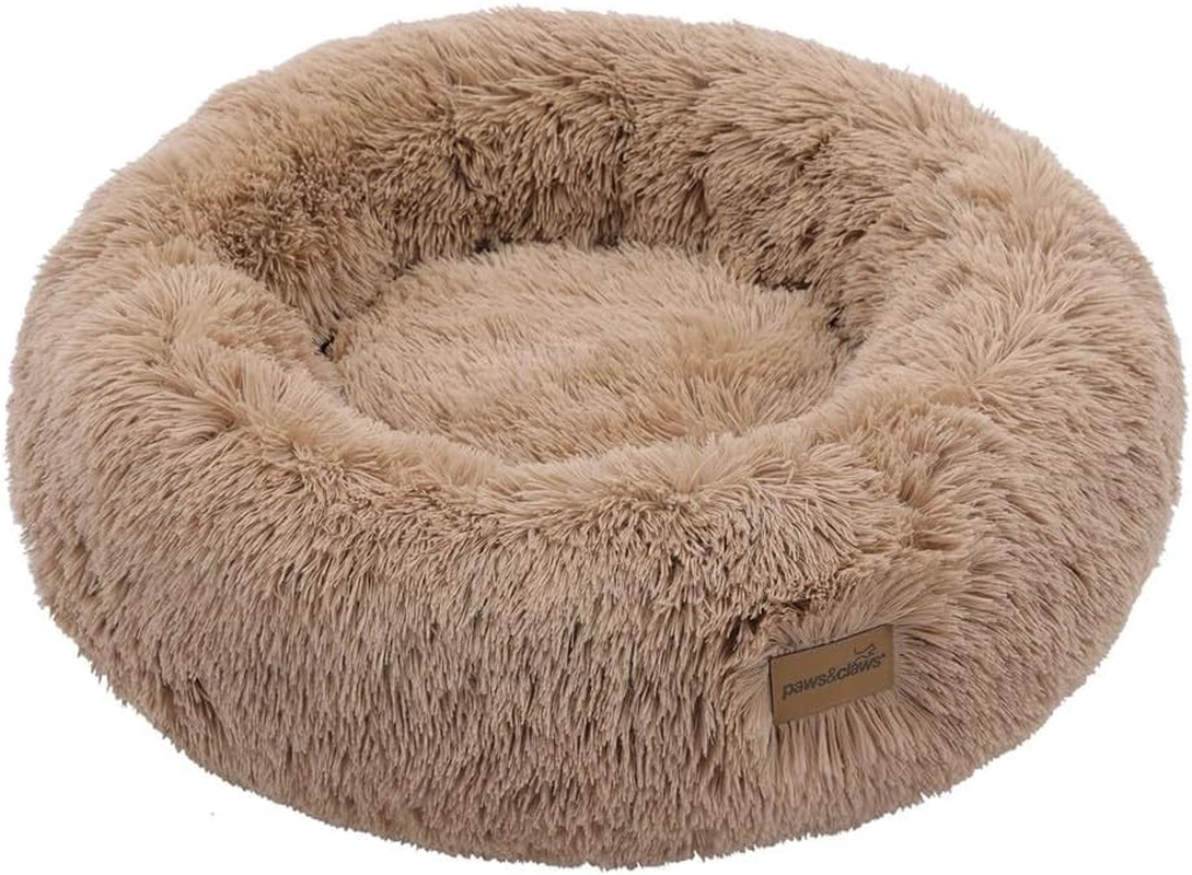 Paws & Claws Calming Plush Bed for Dogs, Camel, Large image number 4