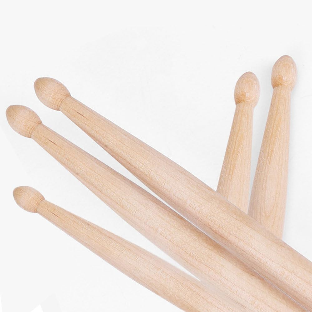 Esforzarse 2 Pairs 5A Drumsticks, Maple Wood Classic Drumsticks, Anti-Slip Professional Musical Instrument Percussion Accessories, for Jazz Drum Exercise, Percussion Instrument Practice Drum Stick