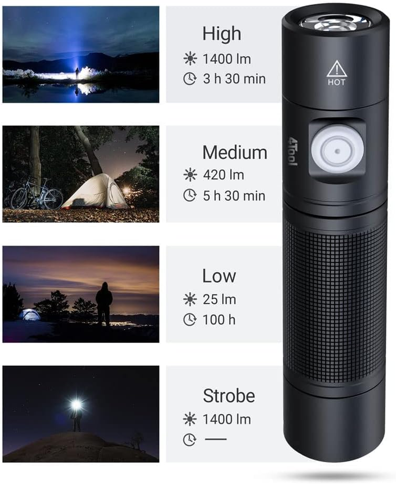 NEXTORCH LED Torch Rechargeable 1400 Lumens Handheld Torches High Powered EDC Flashlight Camping Light Super Bright Torch for Emergency, Camping and Hiking ED10 image number 1