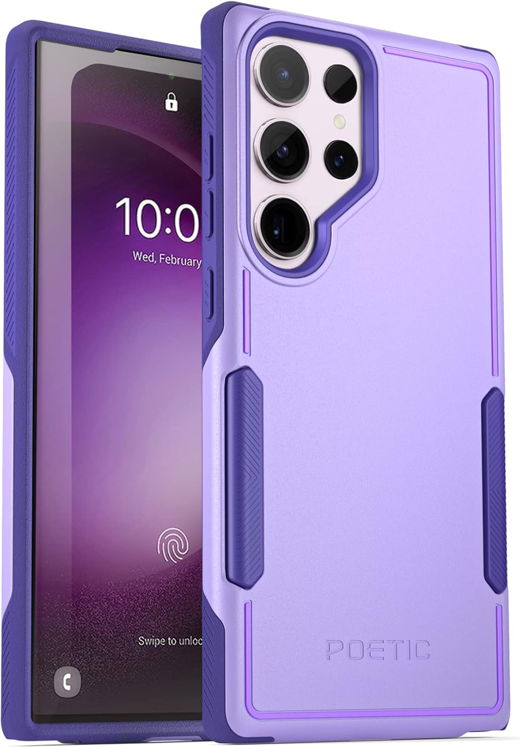 Poetic Neon Dual Layer Case for Galaxy S23 Ultra 5G (6.8") - Slim Shockproof & Water Resistant Cover, Purple