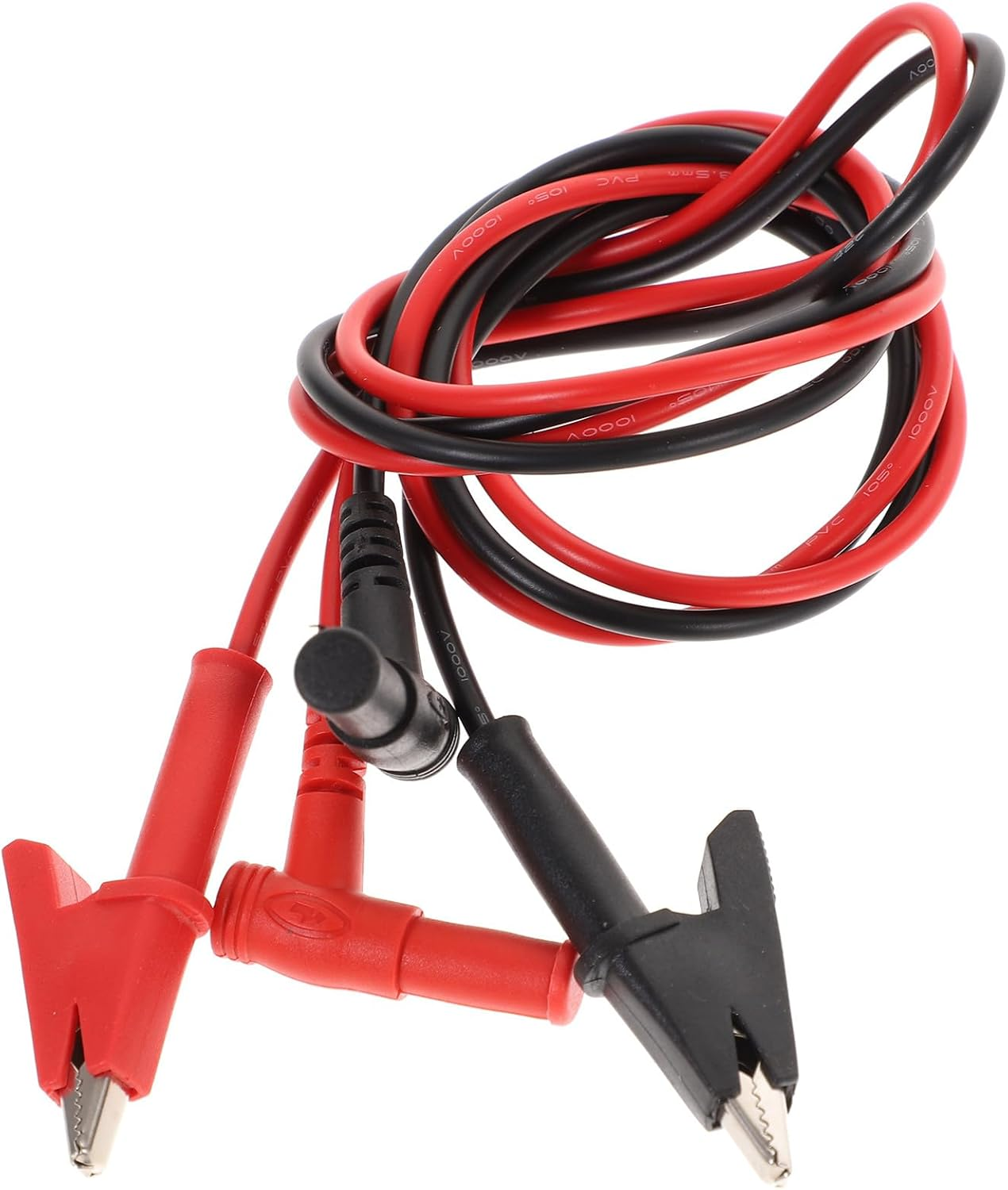 Gadpiparty Multimeter Alligator Clips Test Cable Probes Shaped Banana Plugs Copper Tips Insulated Rubber Leads for Electronic Testing and Power Supplies Black Red image number 2