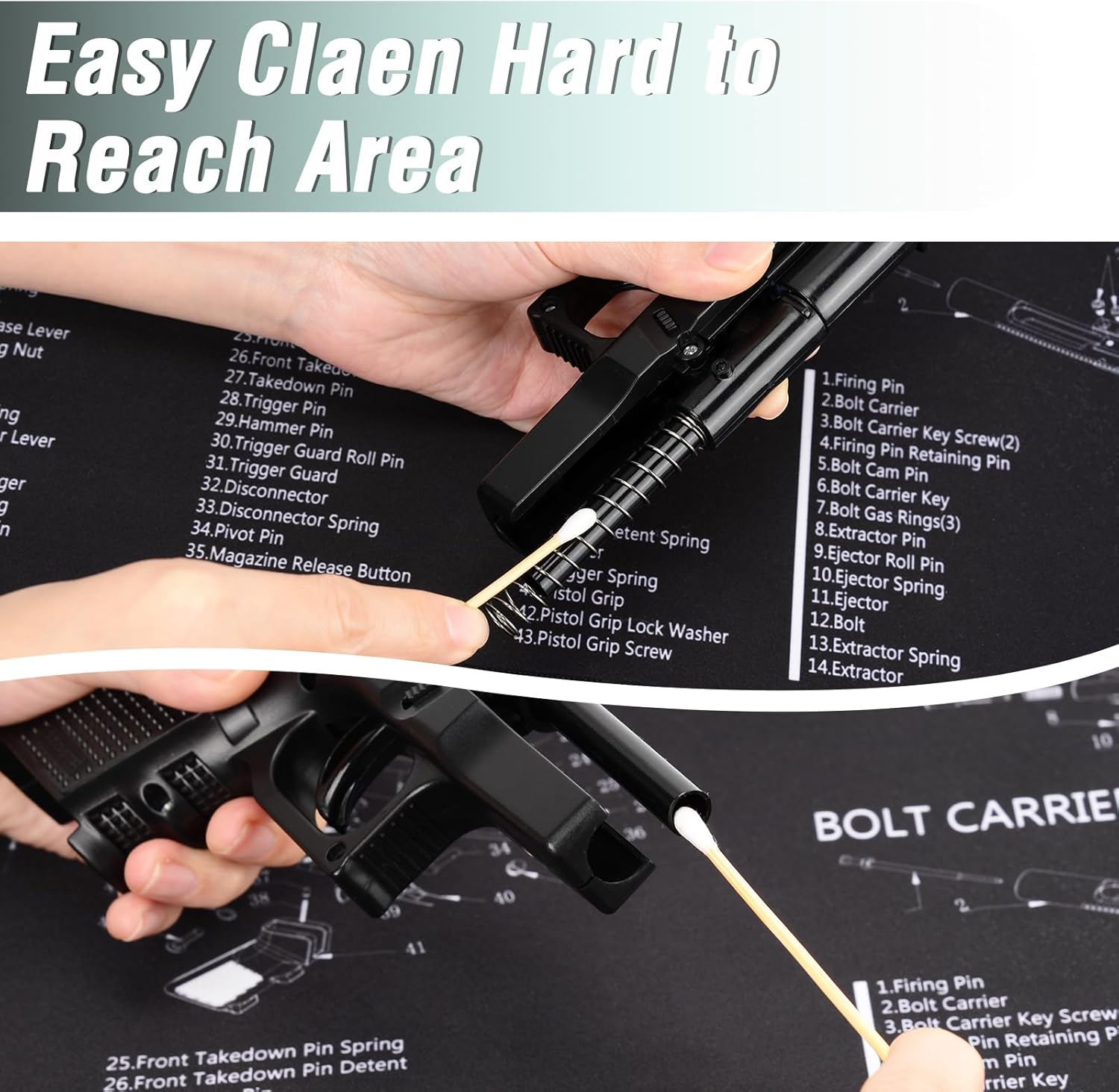 BOOSTEADY .22 .223 Caliber 5.56 MM 6 Inch Cotton Gun Cleaning Swabs in Storage Case image number 2