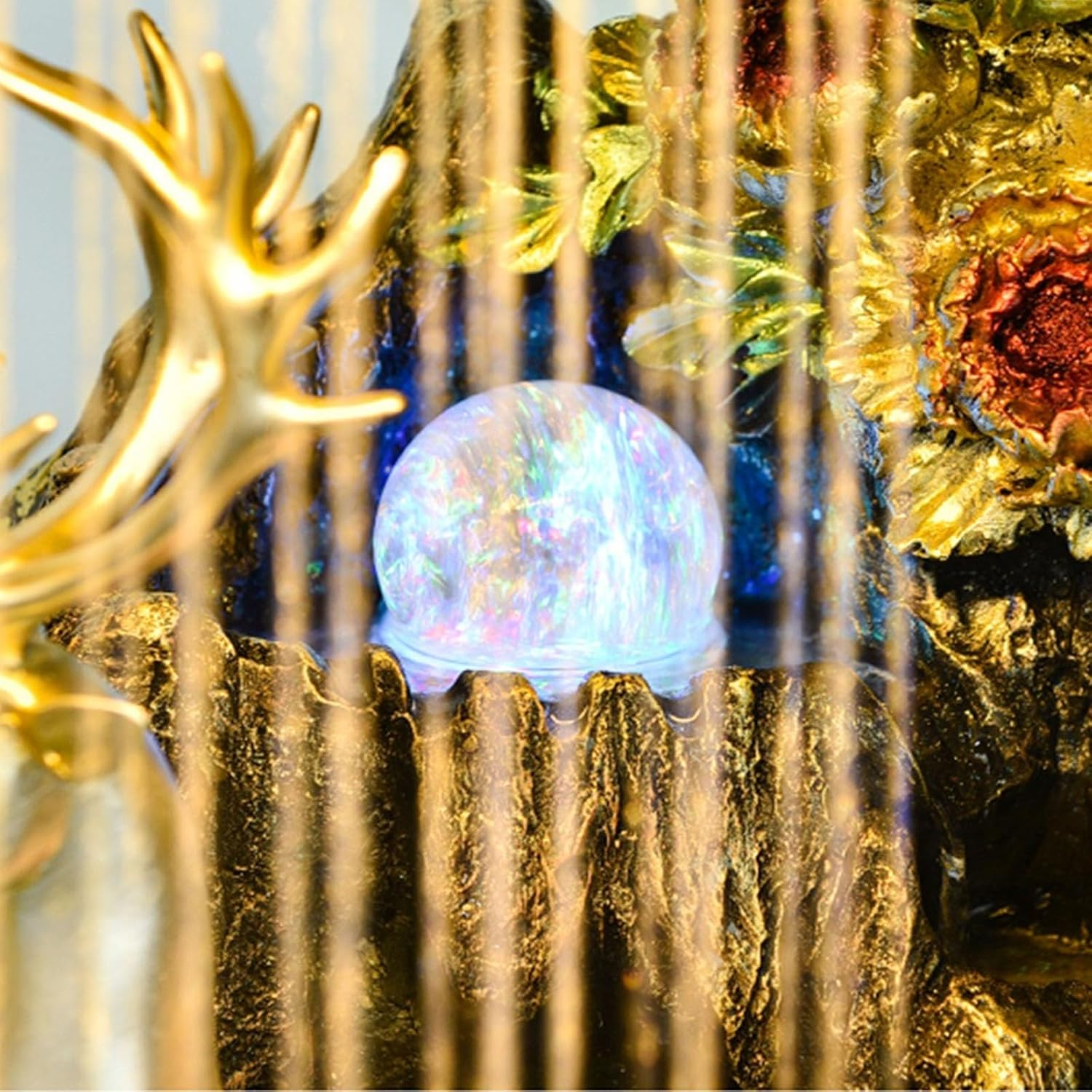 Outdoor Fountain Indoor Floor-Standing Water Fountain, Home Waterfall with Atomizer Polyresin Decoration Decor Ornament for Meditation Relaxation image number 6