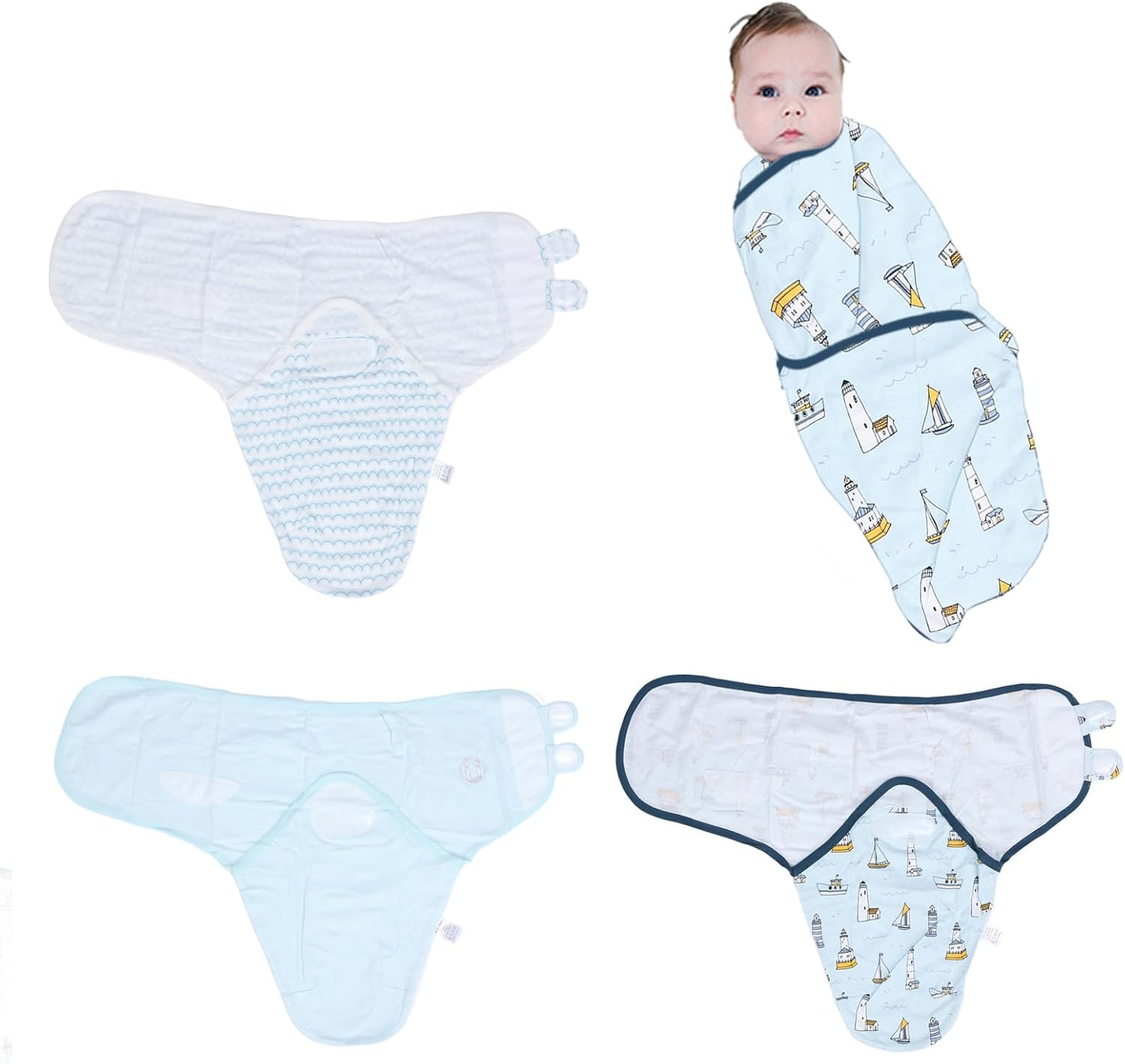 3 Pack Organic Baby Swaddle Sleep Sacks, Newborn Swaddle Sack, Ergonomic Baby Swaddles 0-2 Months, Baby Sleep Sack, Baby Swaddle, Blanket Wrap, Baby Swaddle Wrap, Baby Essentials image number 2