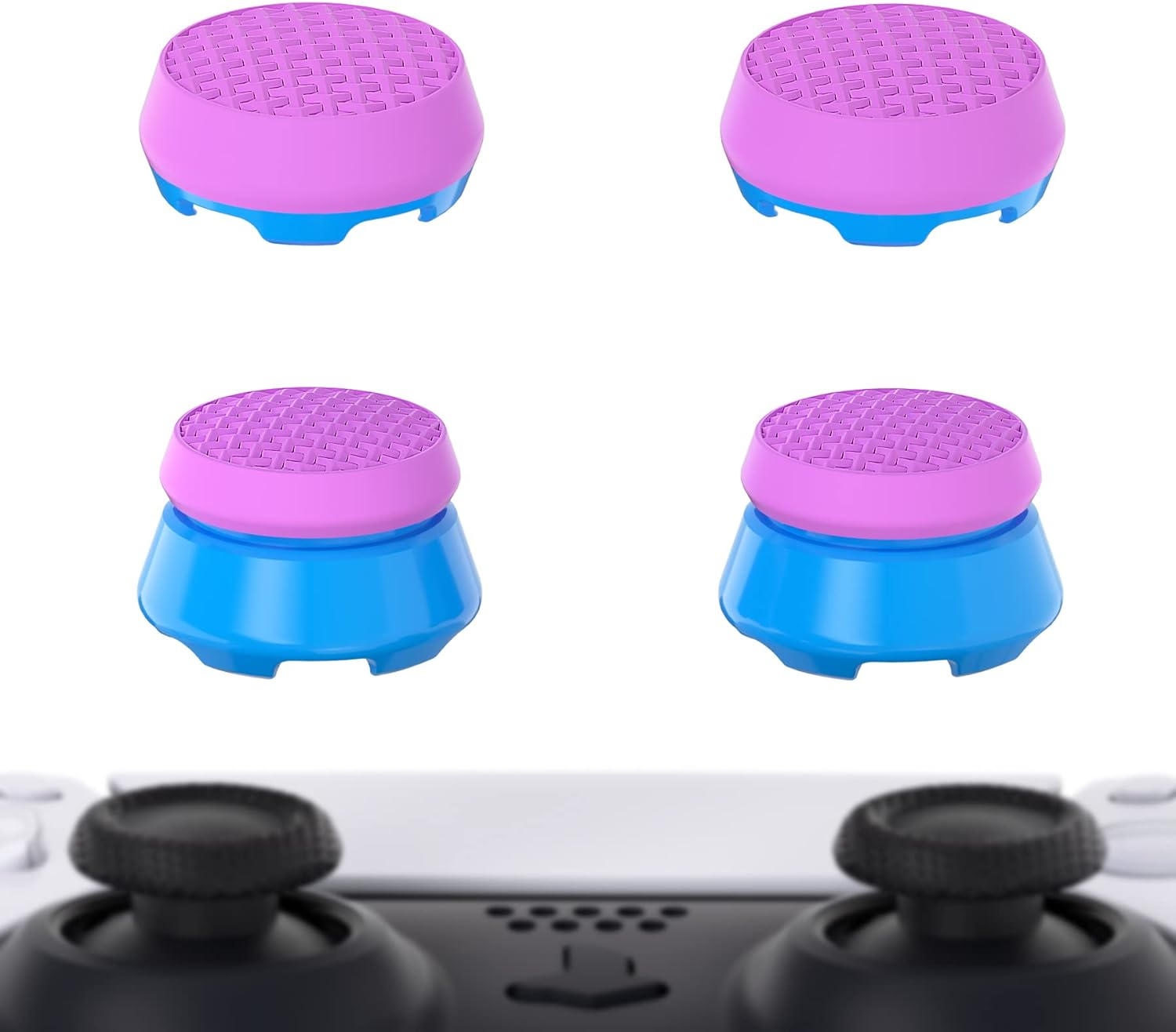 Playvital Thumbs Pro Armor Thumbstick Extender for Ps5 Wireless Controller Thumb Grips, Joystick Caps Grip for Ps5 Controller - 2 High Raise and 2 Mid Raise Dome - Black